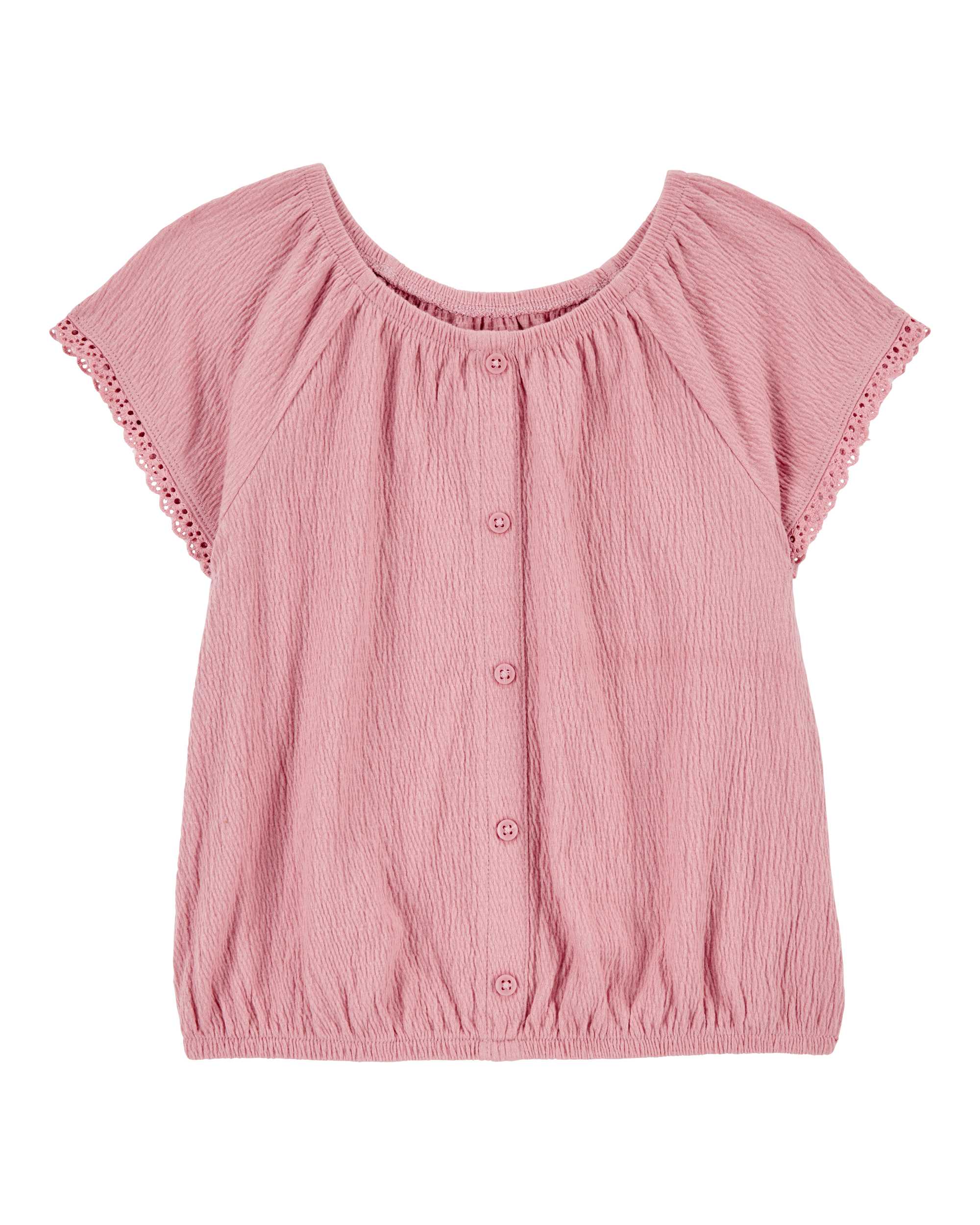 Kid Solid Short-Sleeve Fashion Top - Pink
