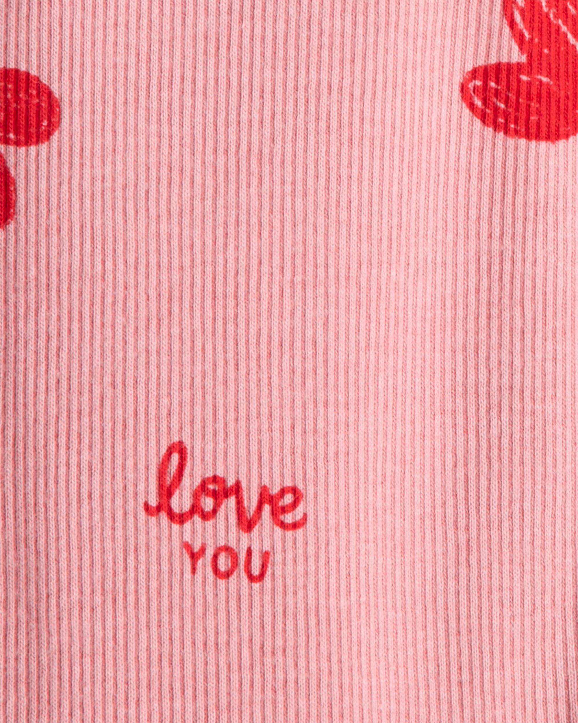 Baby Girl Valentine's Day 2-Piece Heart French Terry Tee & Pant Set - Red