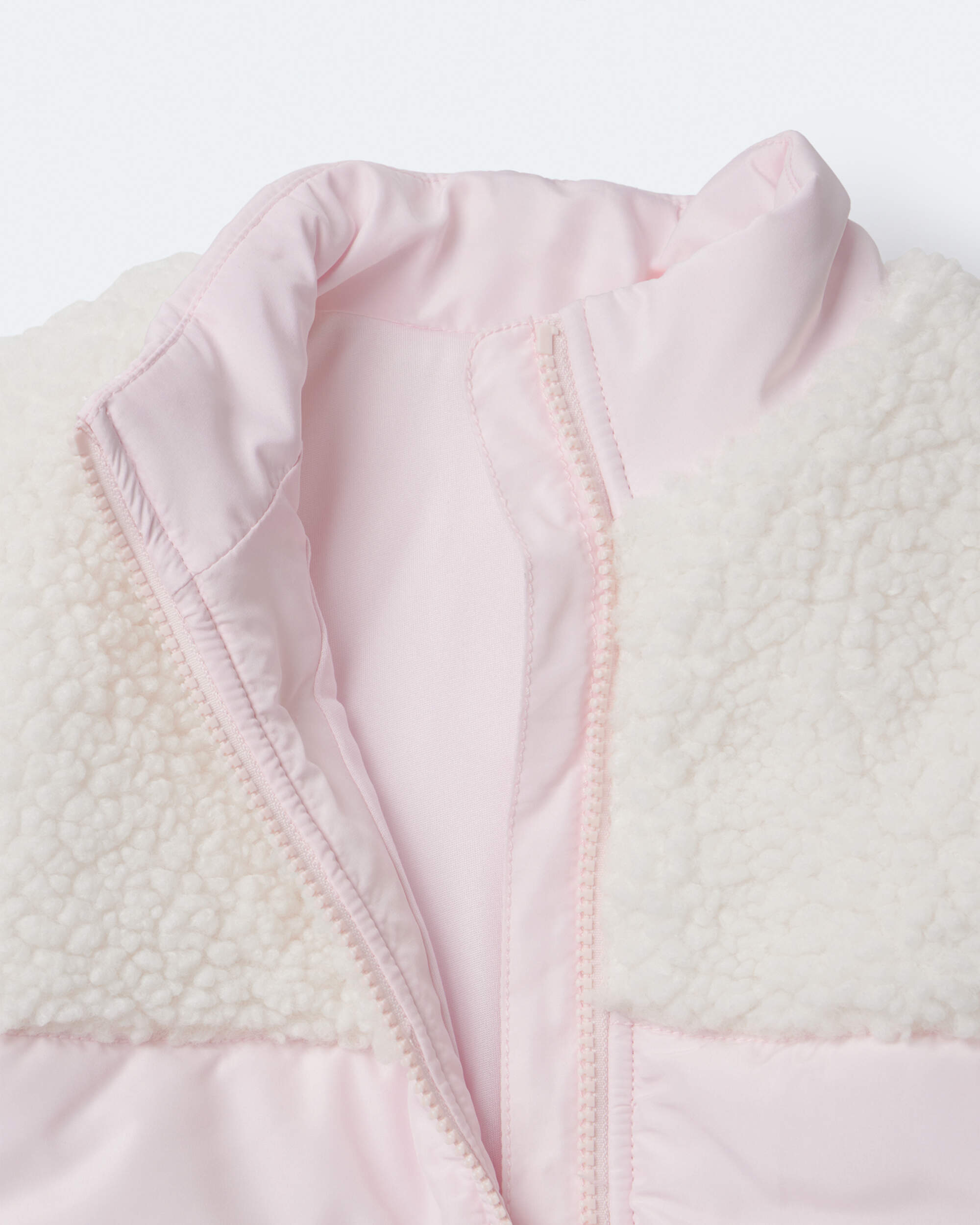 Toddler Girl Colourblock Zip-Up Jacket - Light Pink/Cream