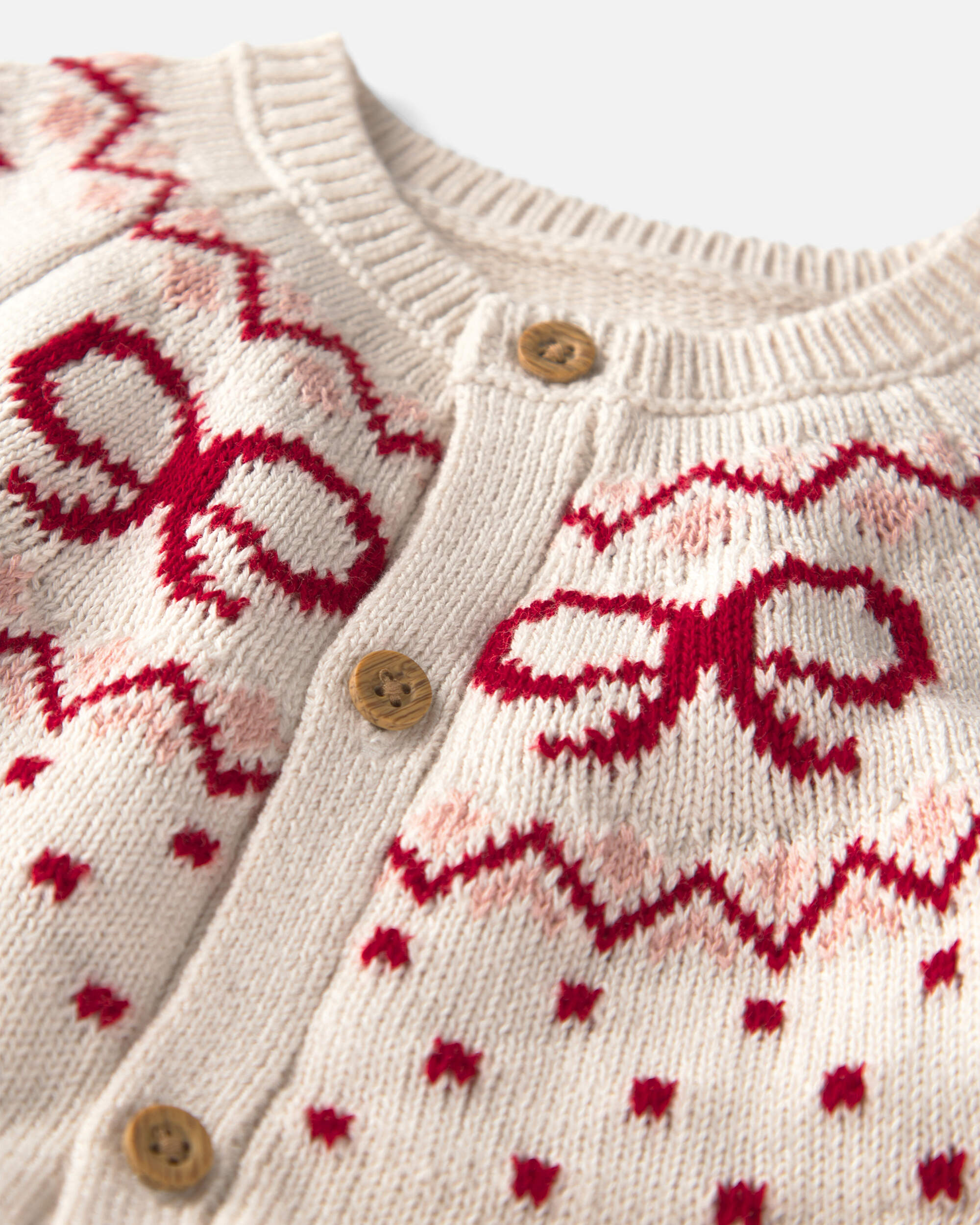 Baby Girl Organic Cotton Fair Isle Sweater Knit Jumpsuit