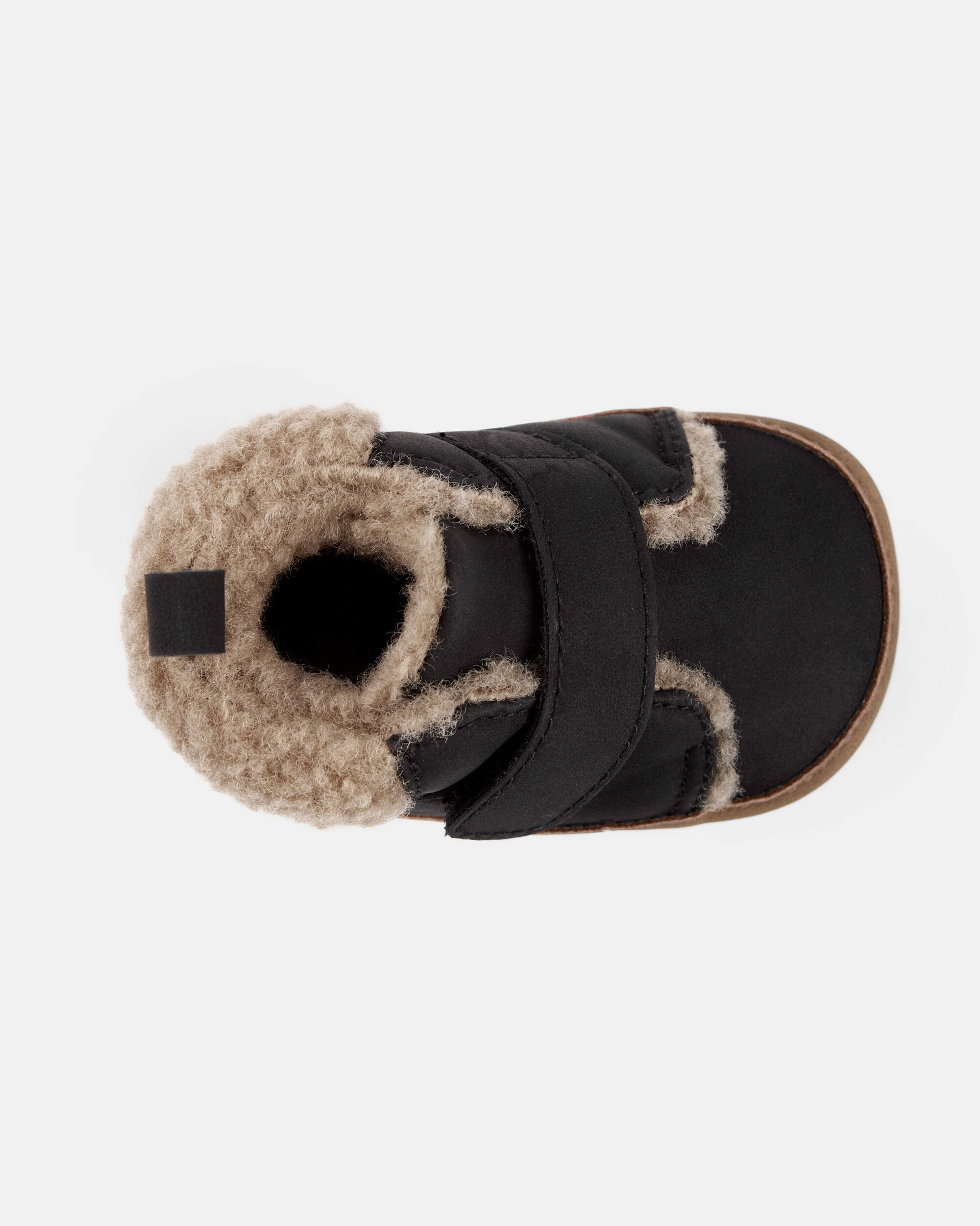 Baby Boy Sherpa Boots - Black/Brown
