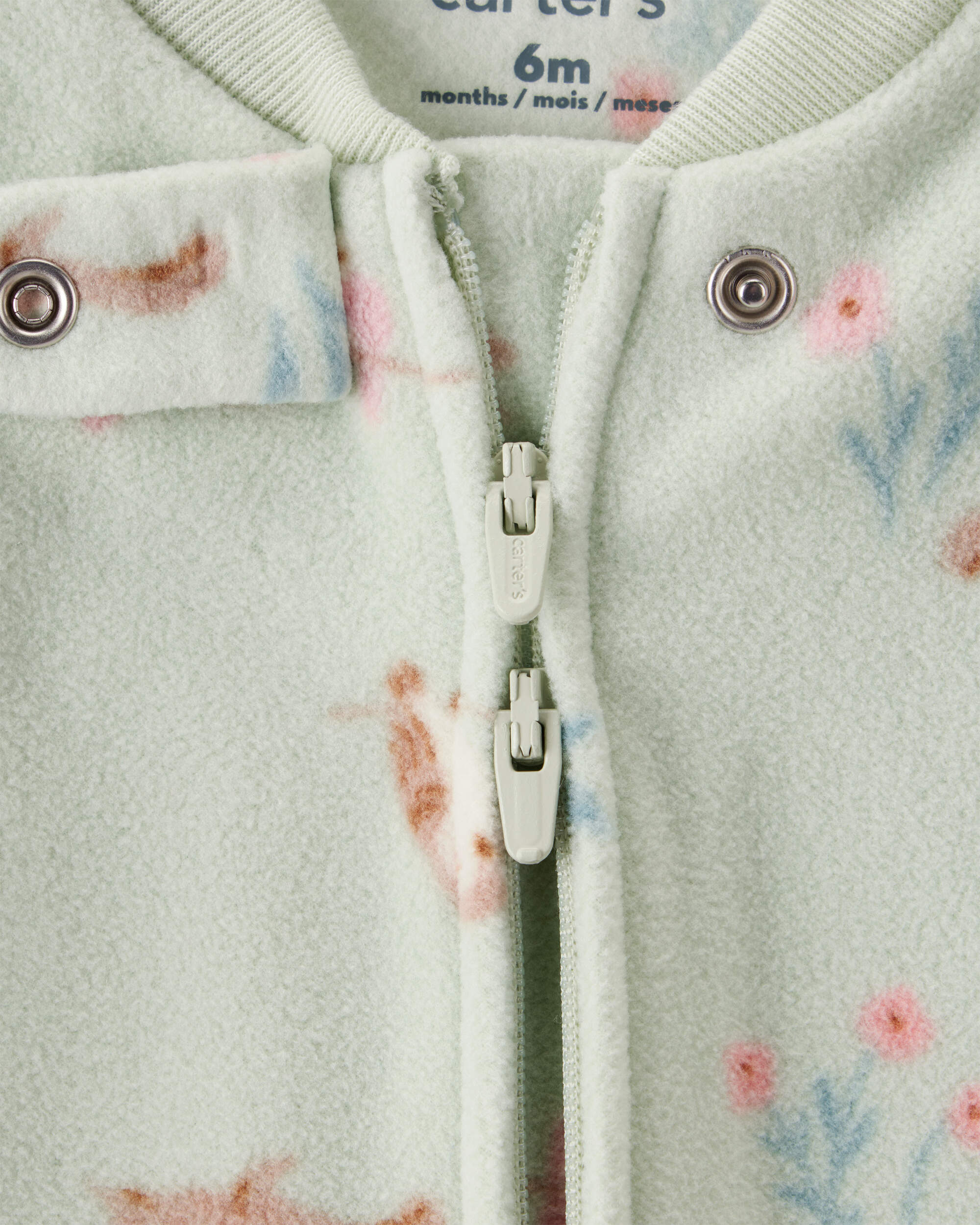 Baby Girl Squirrel Print Loose Fit Long-Sleeve Sleeper - Green