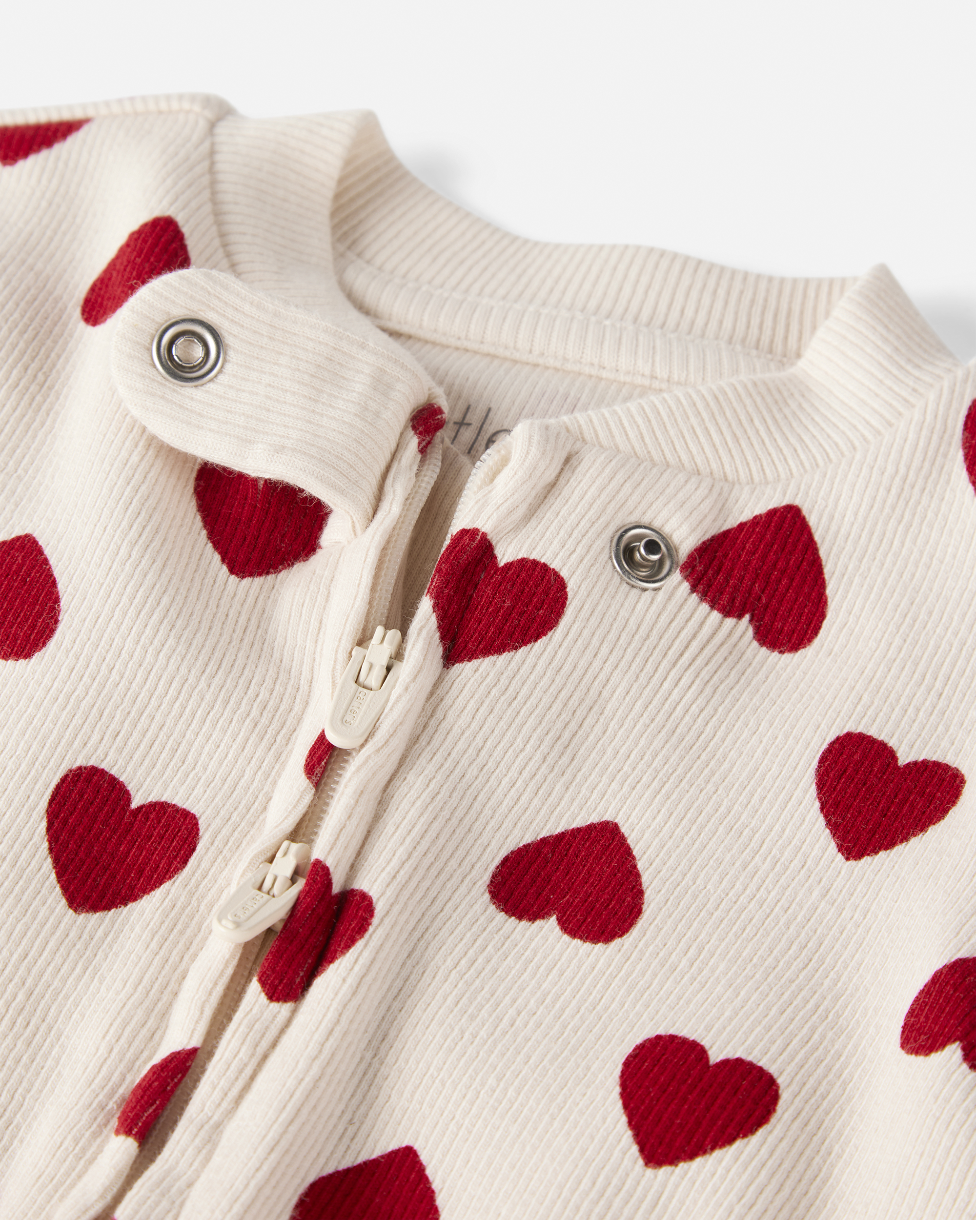 Baby Organic Cotton Sleep & Play Pyjamas Forever Hearts Print