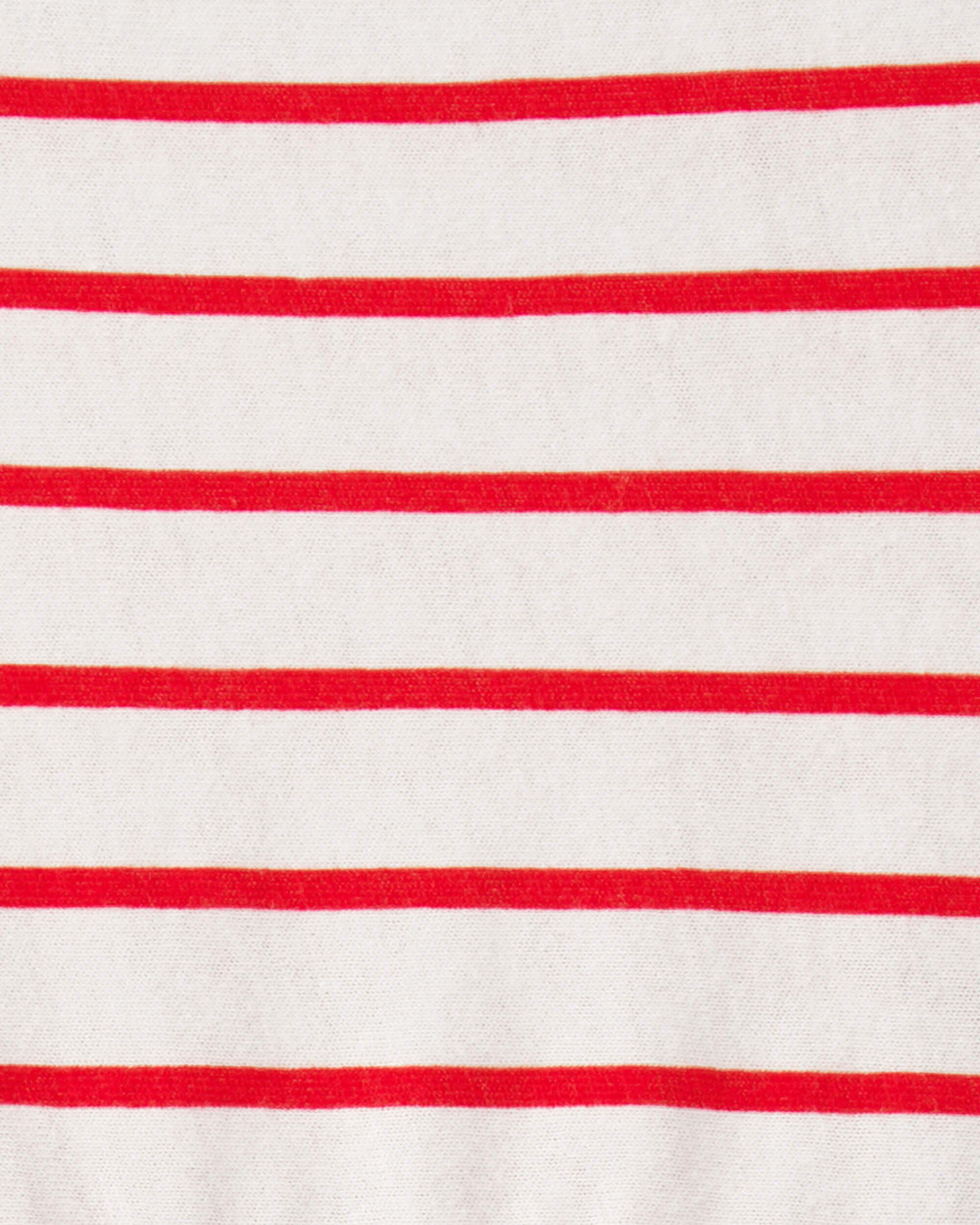 Baby Girl Striped Short-Sleeve Dress - Red/Ivory