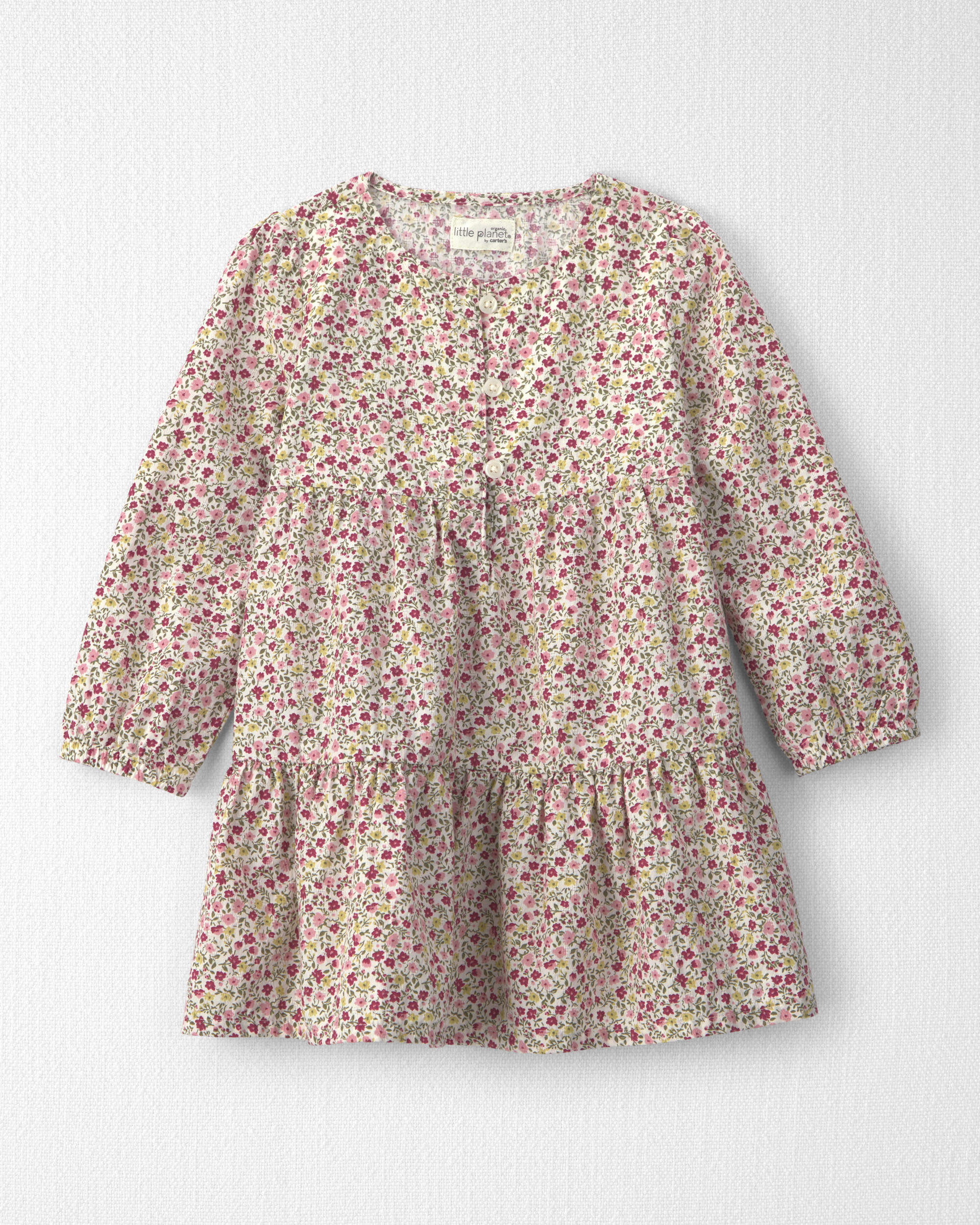 Toddler Girl Organic Cotton Dobby Dress Floral