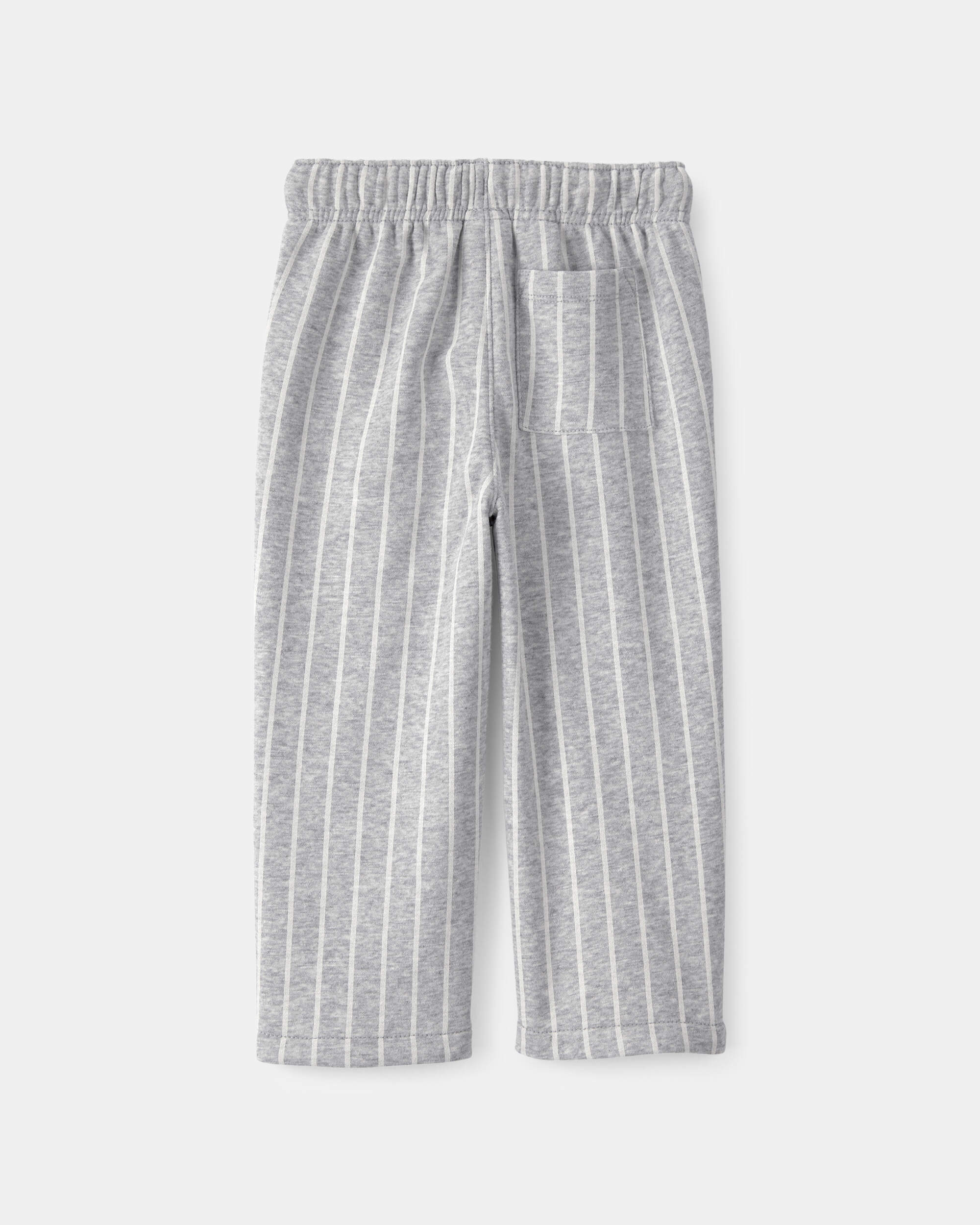 Toddler Striped French Terry Pants - Grey/White