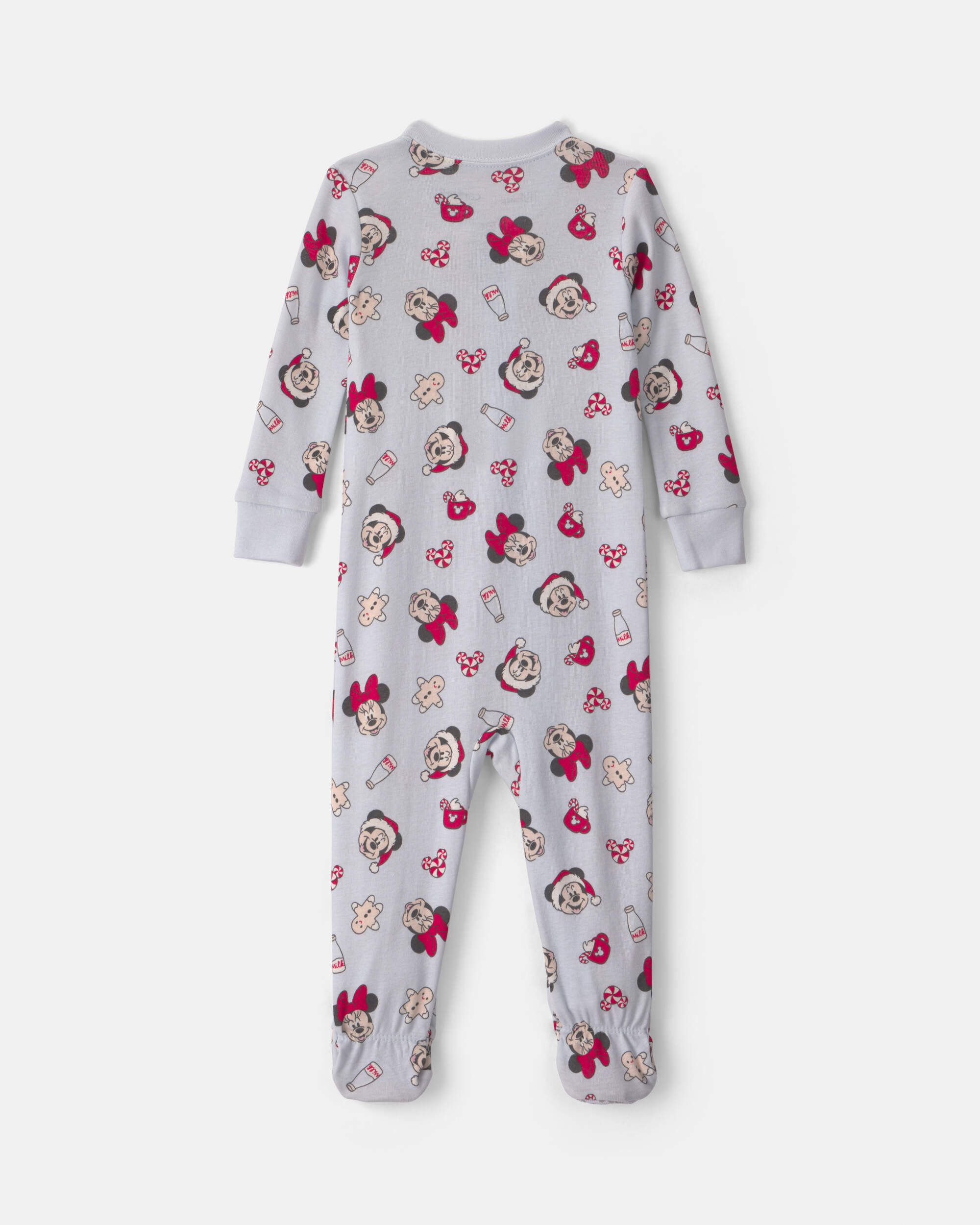 Baby 1-Piece Disney Mickey Mouse Christmas 100% Cotton Snug Fit Footed Pyjama - Blue