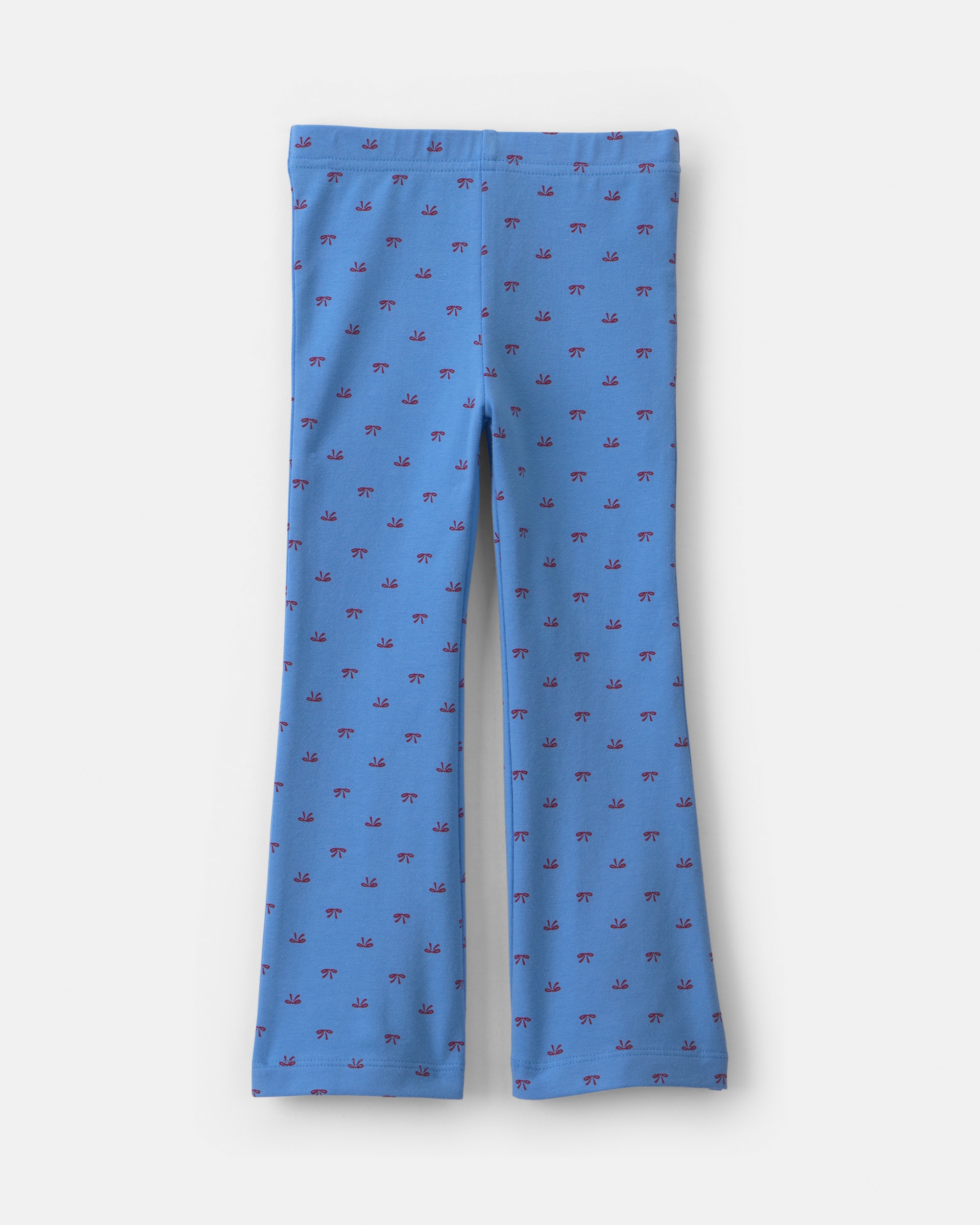 Toddler Girl Bow Cotton Pull-On Stretch Flare Leggings - Blue