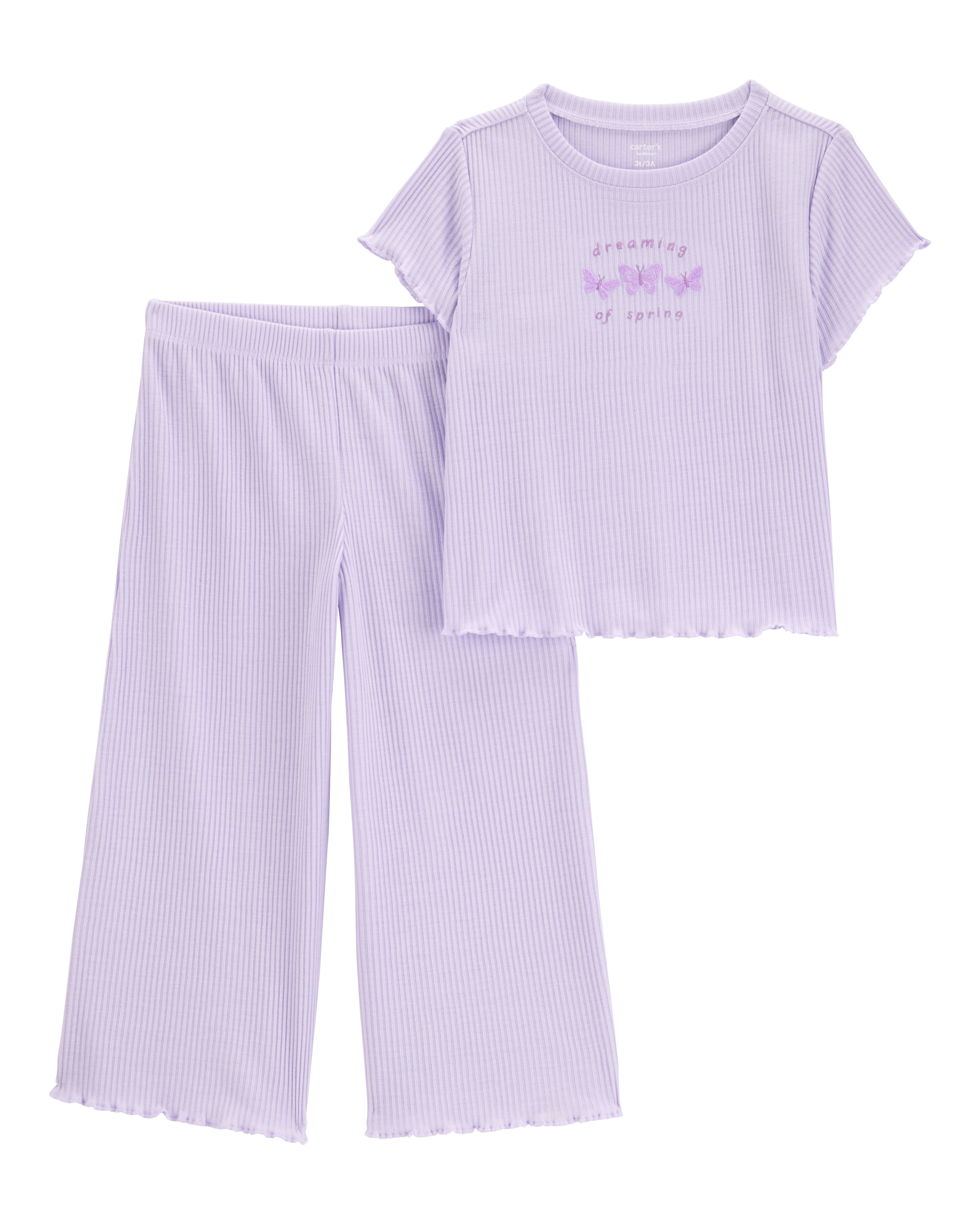 Toddler 2-Piece Butterfly Loose Fit Pyjamas - Purple