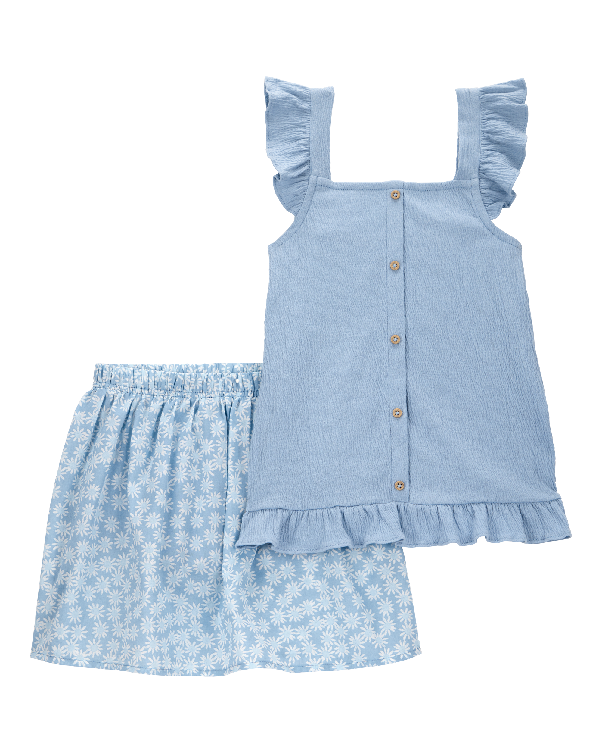 Kid 2-Piece Floral Skort Set - Blue