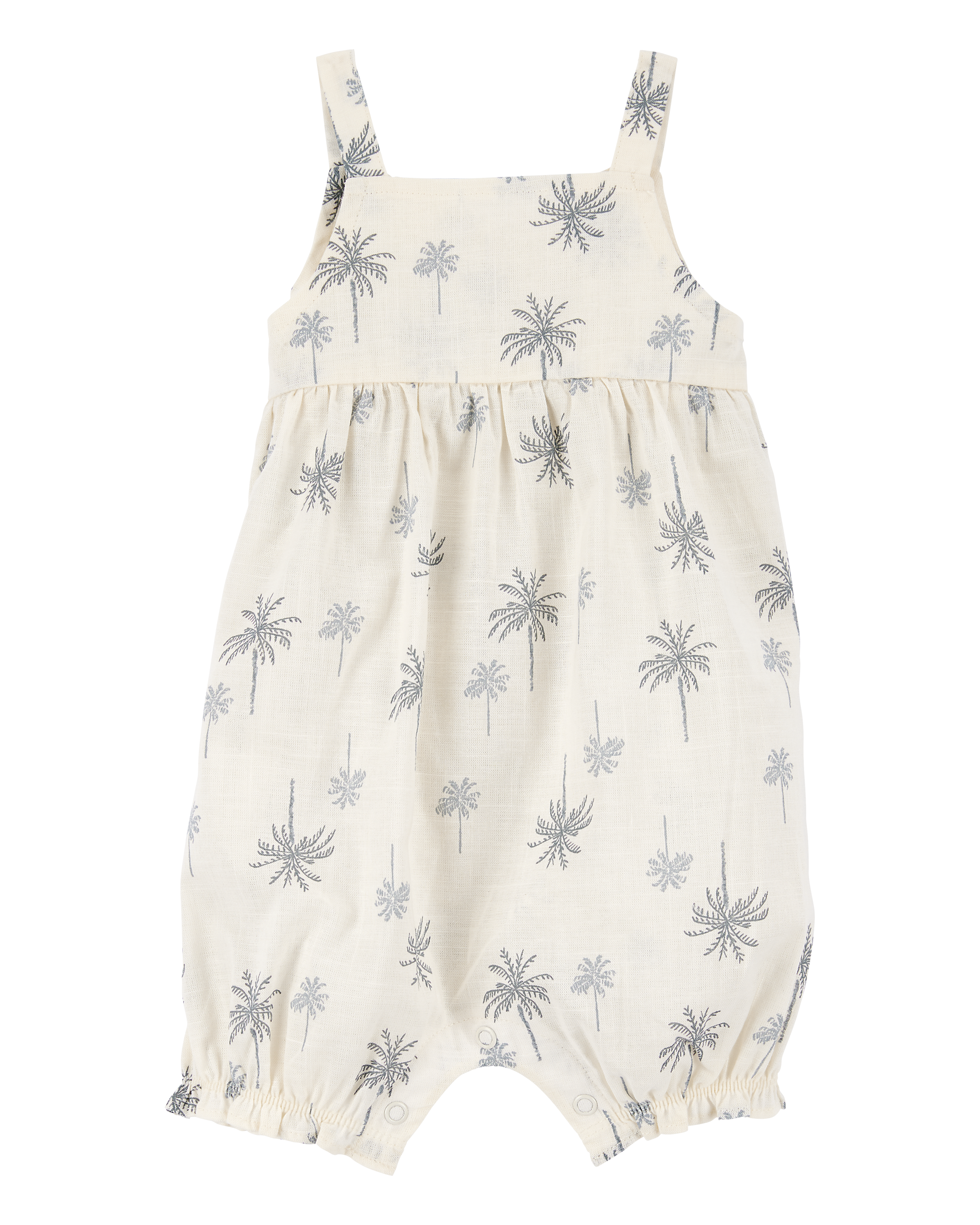 Baby Palm Tree Cotton Romper - Ivory