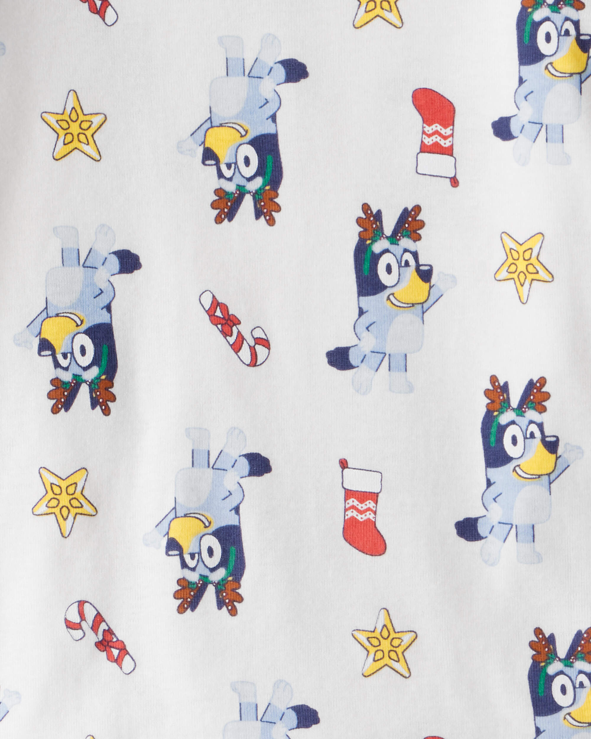 Toddler Bluey™ 100% Cotton Long-Sleeve Snug Fit 2-Piece Pajamas - White