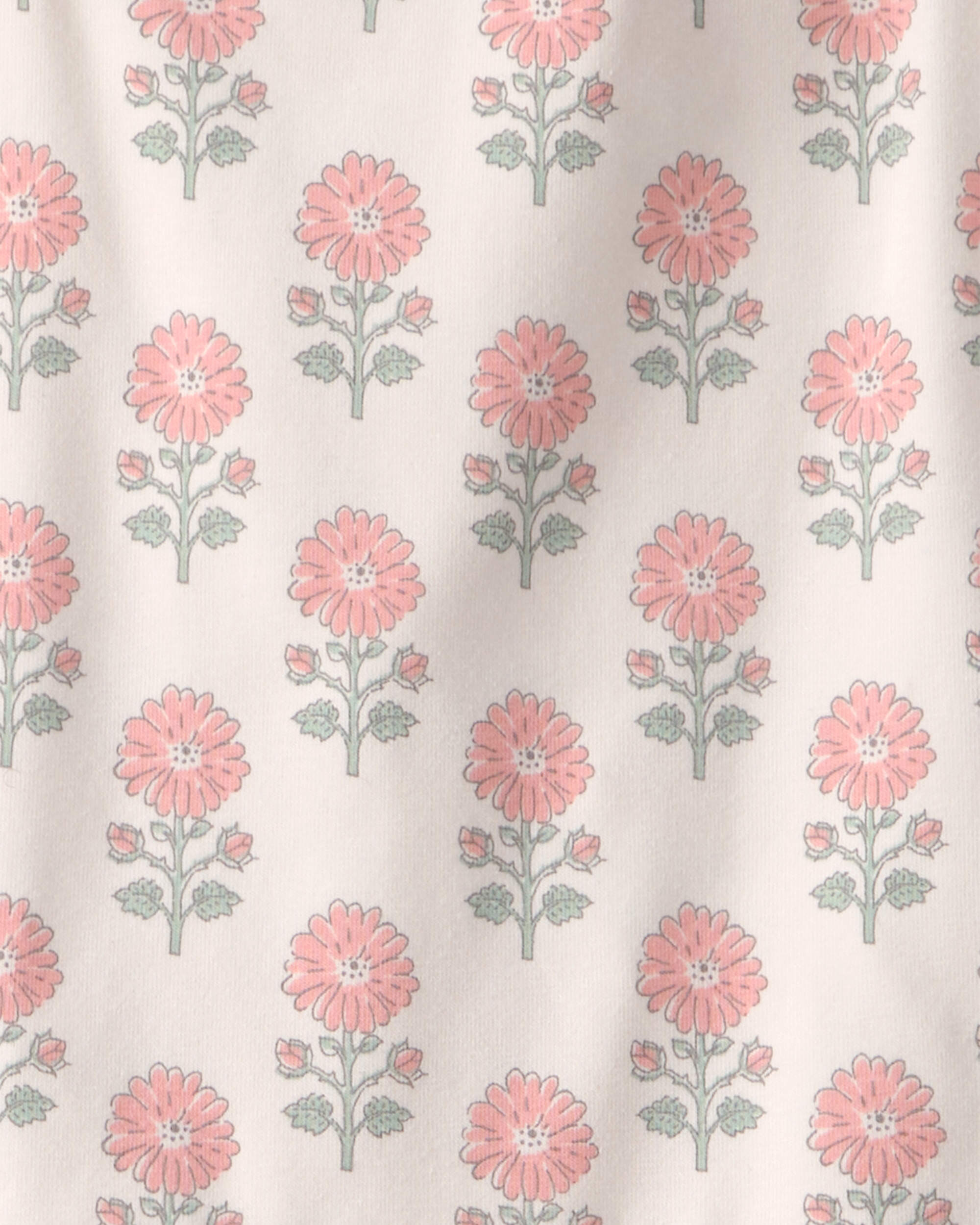 Girls Organic Cotton Tiered Dress Rosebud Petal Print