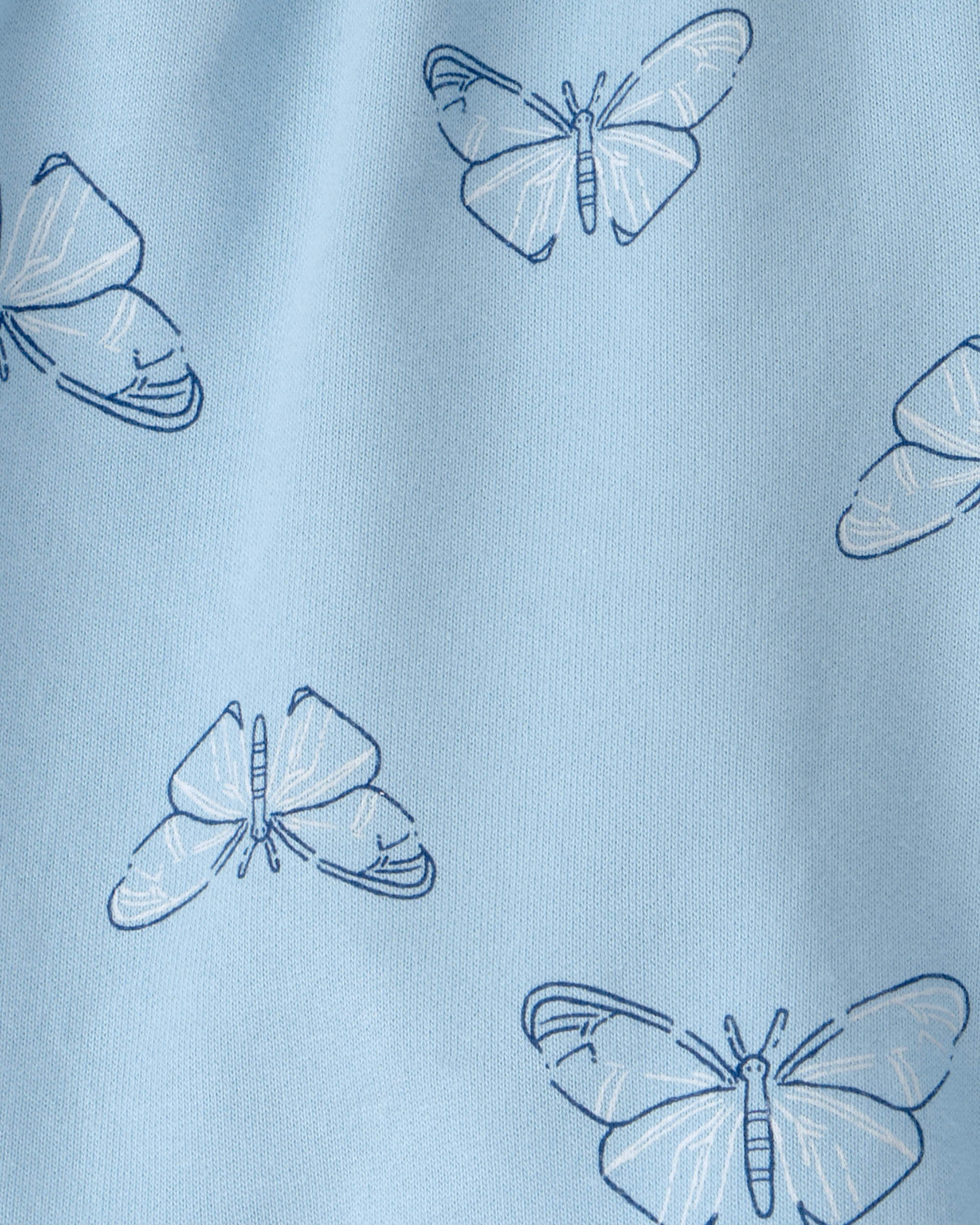 Girls Butterfly French Terry Shorts - Blue