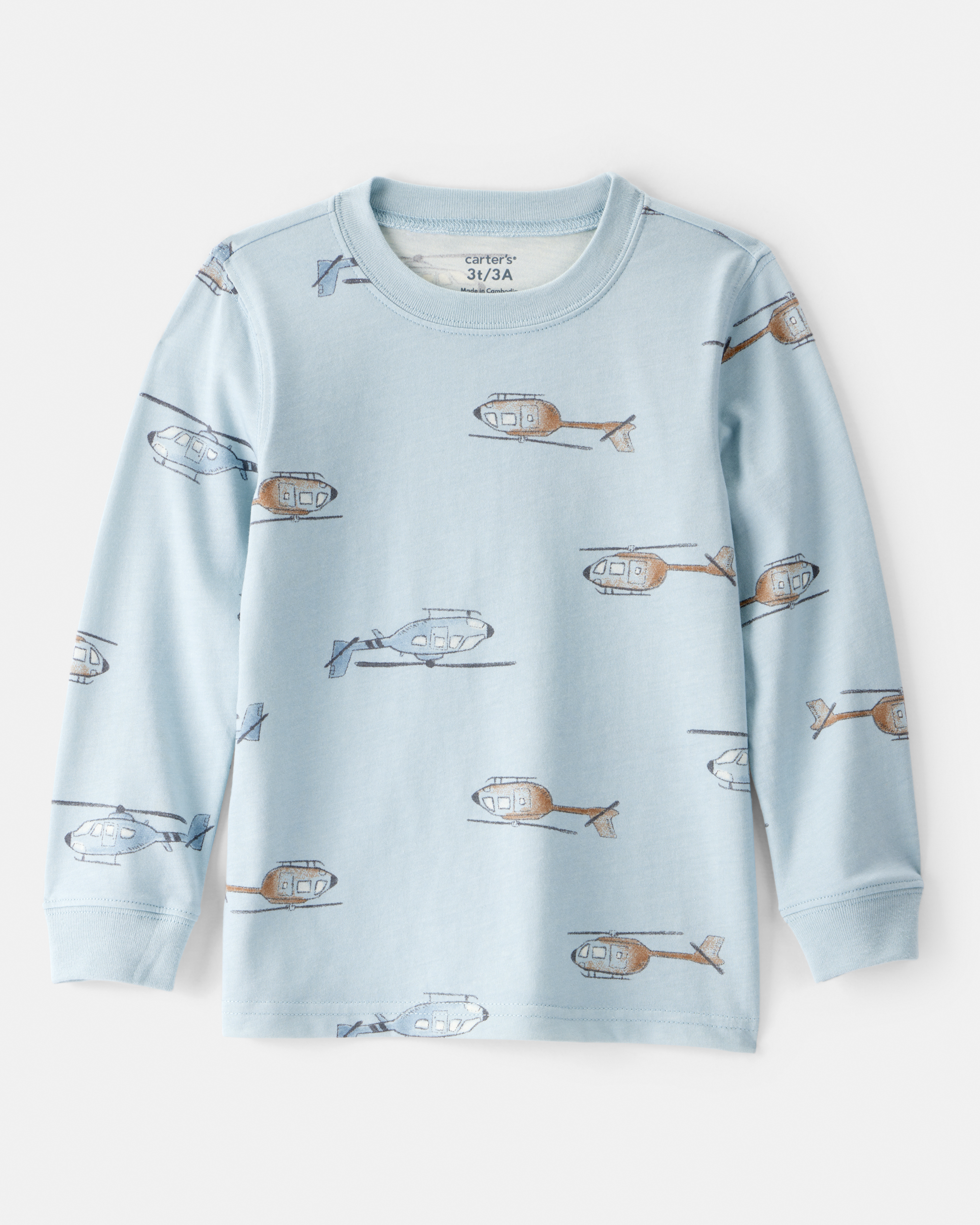 Toddler Boy Helicopter Long-Sleeve Tee - Blue