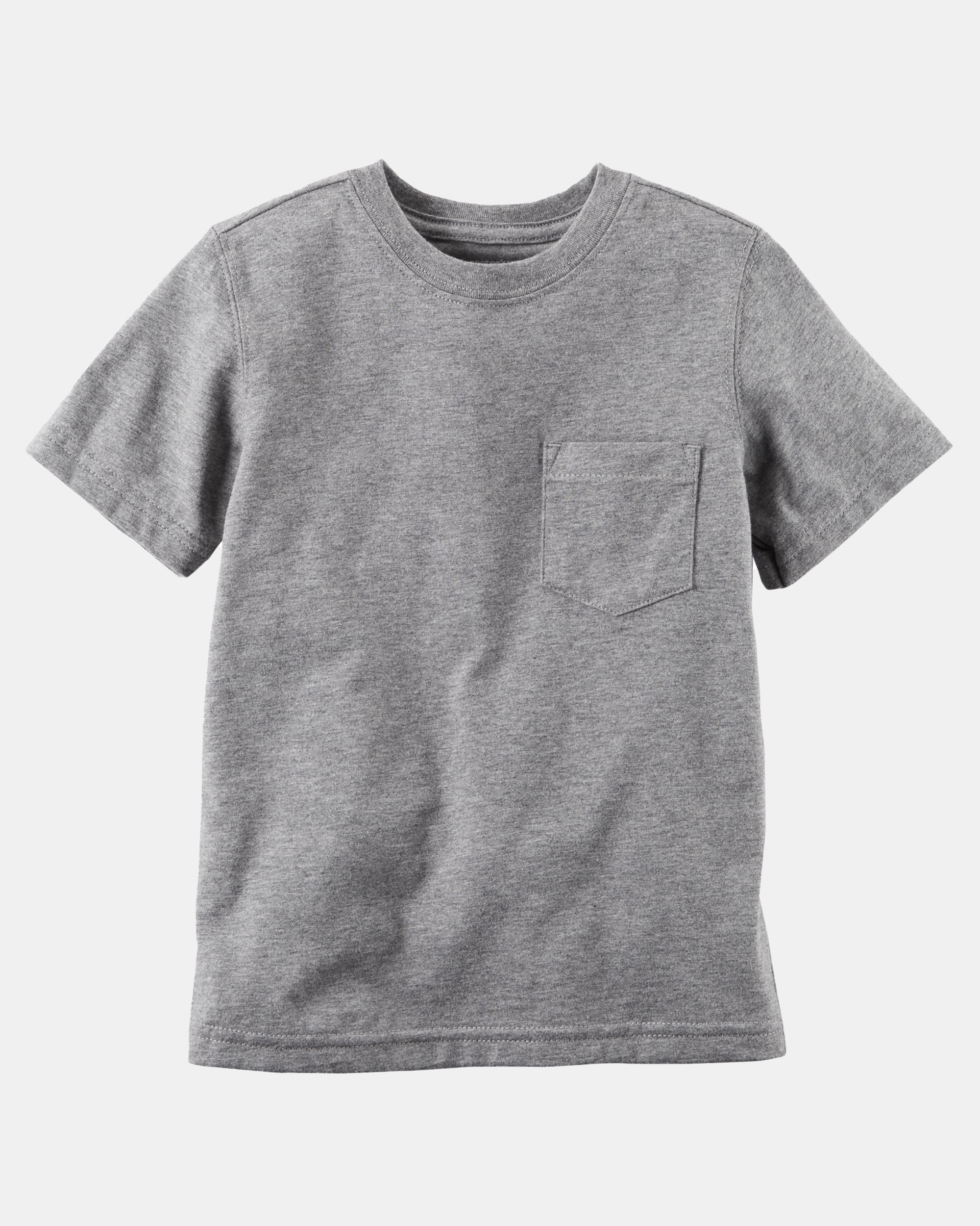 Toddler Solid Short-Sleeve Pocket Tee - Grey