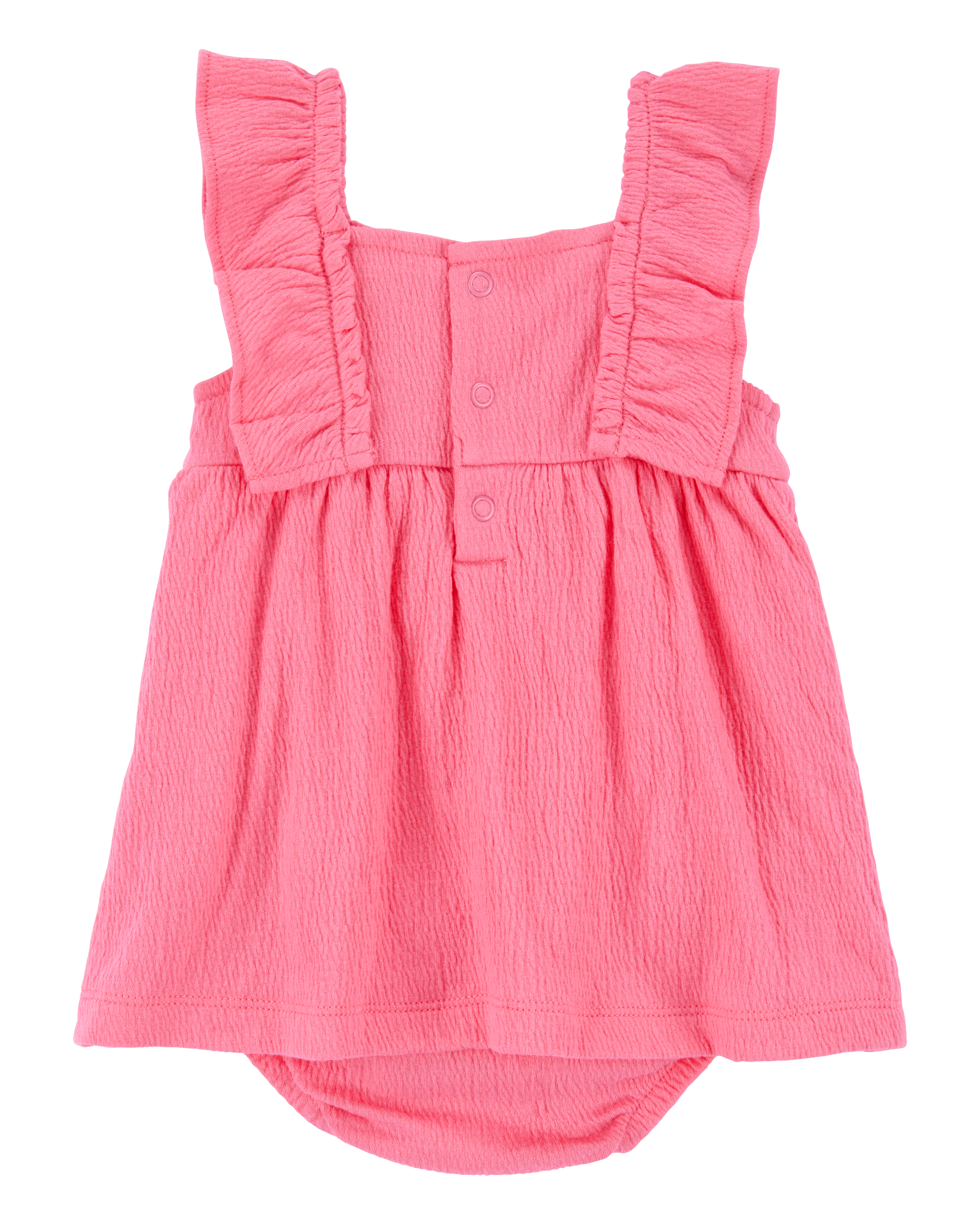 Baby Floral Flutter Bodysuit Dress - Pink