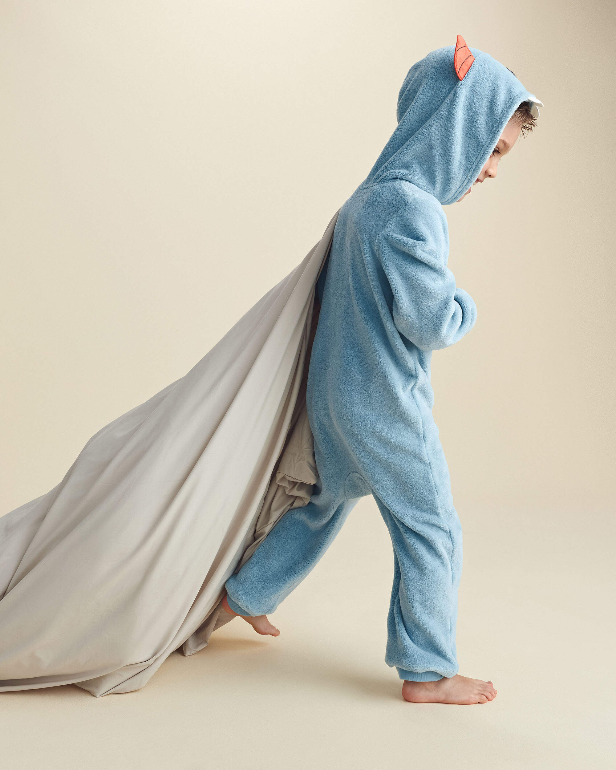 Boys 1-Piece Monster Halloween Fleece Pyjama Costume - Blue