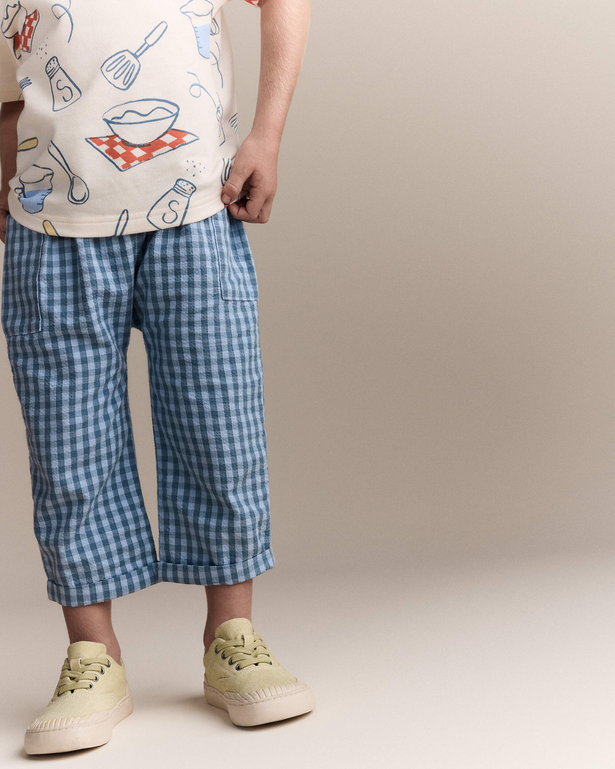 Toddler Seersucker Playground Pant with Pockets - Blue