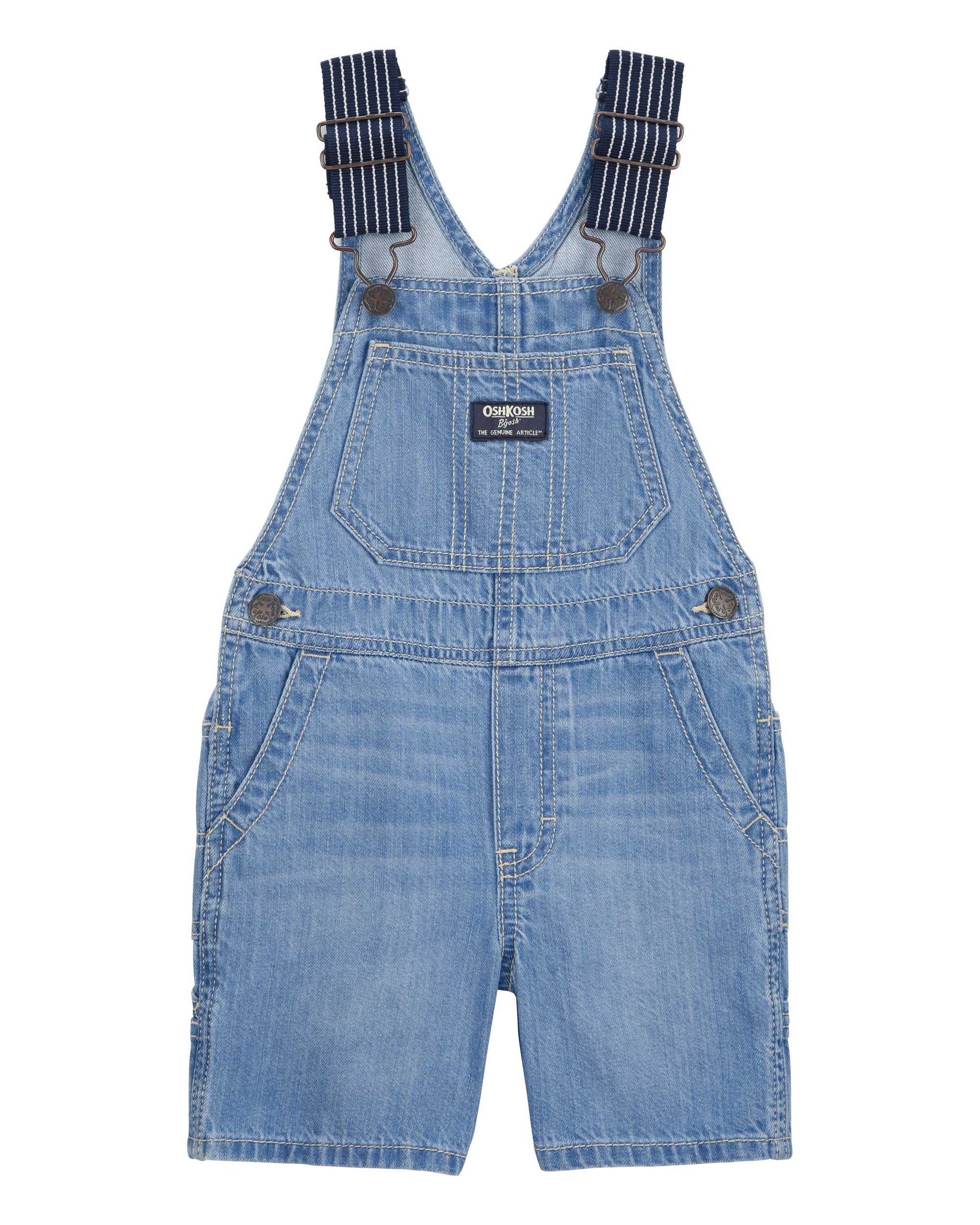 Toddler Denim Shortalls: Hickory Stripe Strap Remix | Carter's