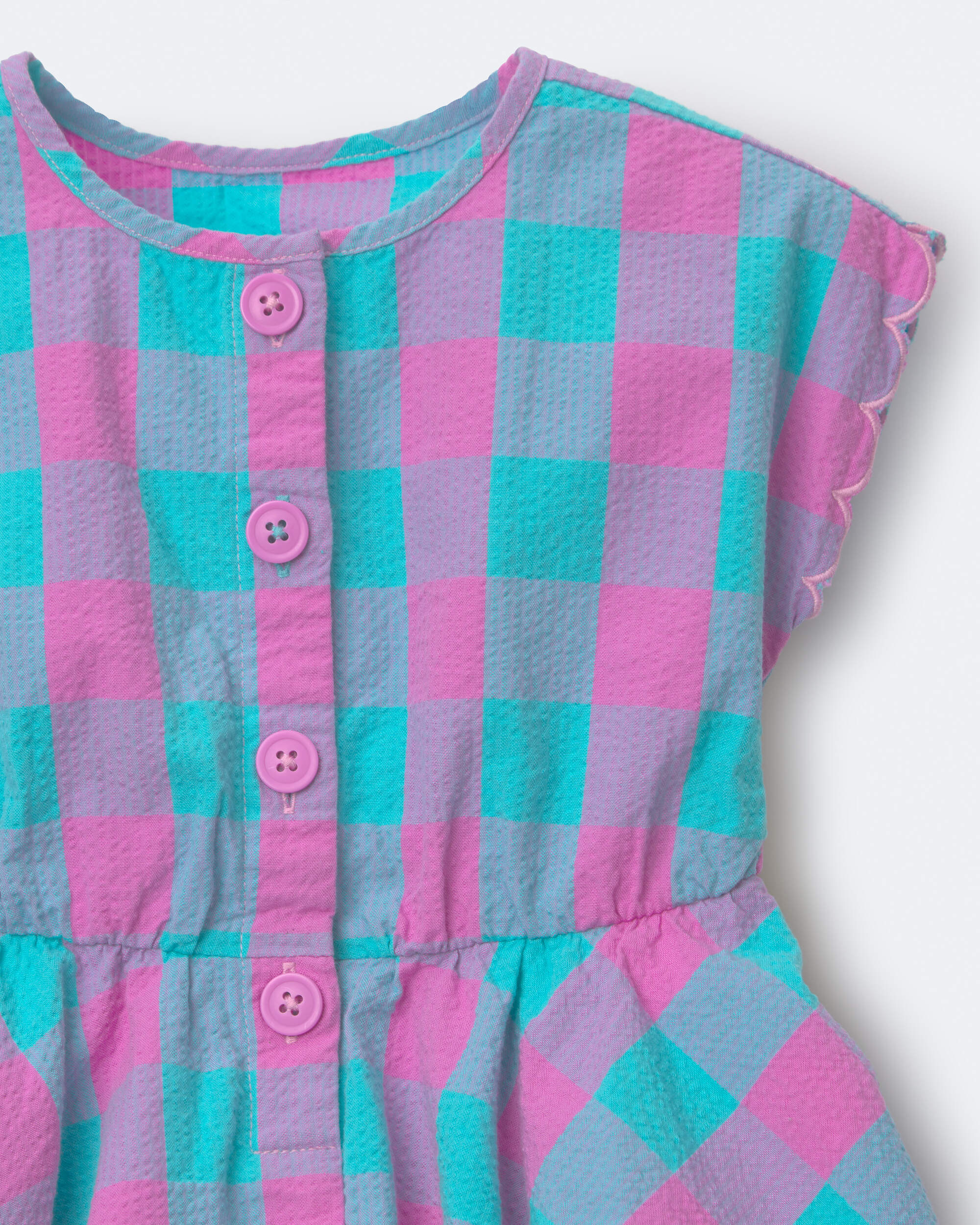 Toddler Girl Avenue Twirl™ Gingham Scalloped Dress - Purple/Blue