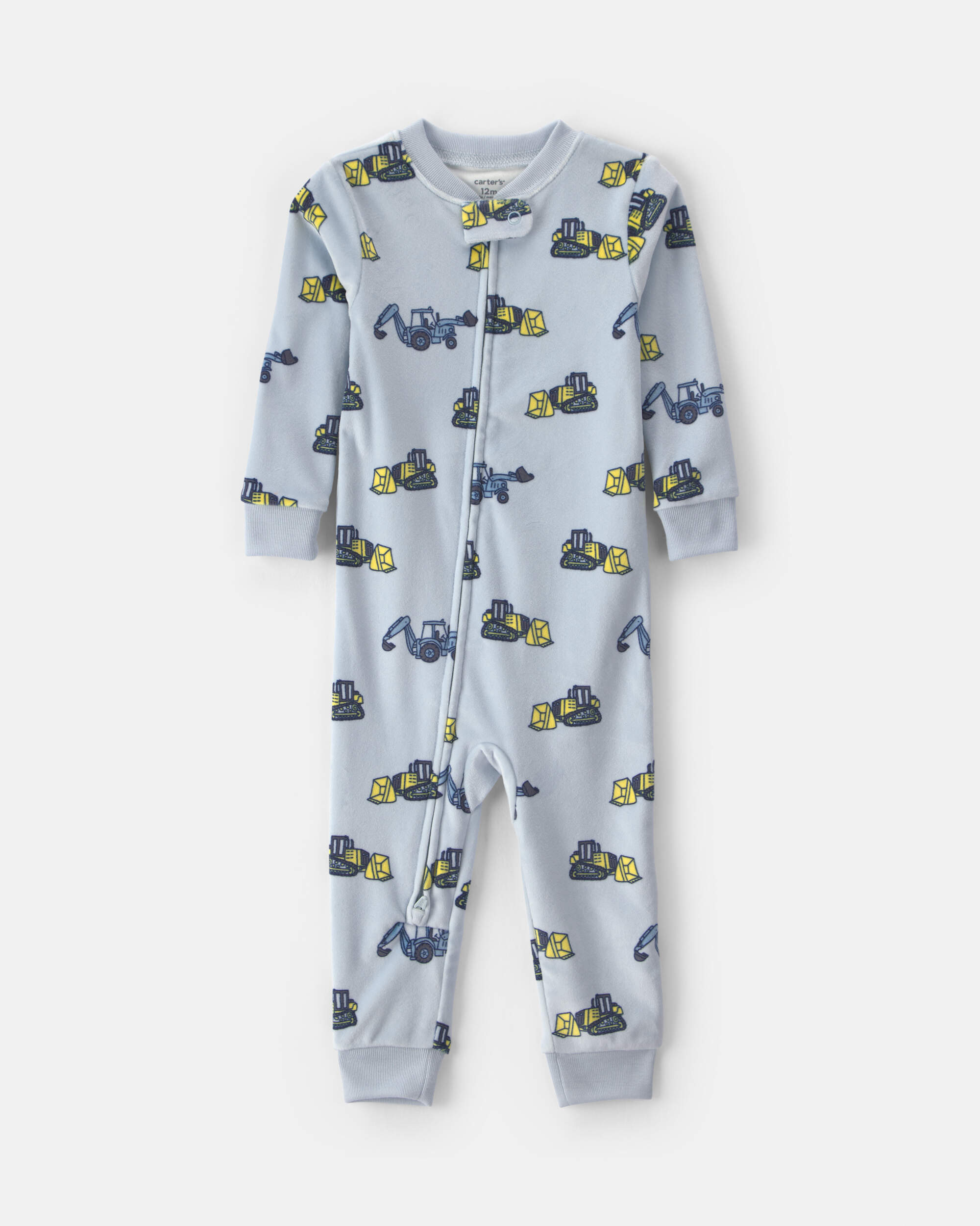 Toddler Boy Construction Dreamplush Snug Fit 1-Piece Pyjama - Blue
