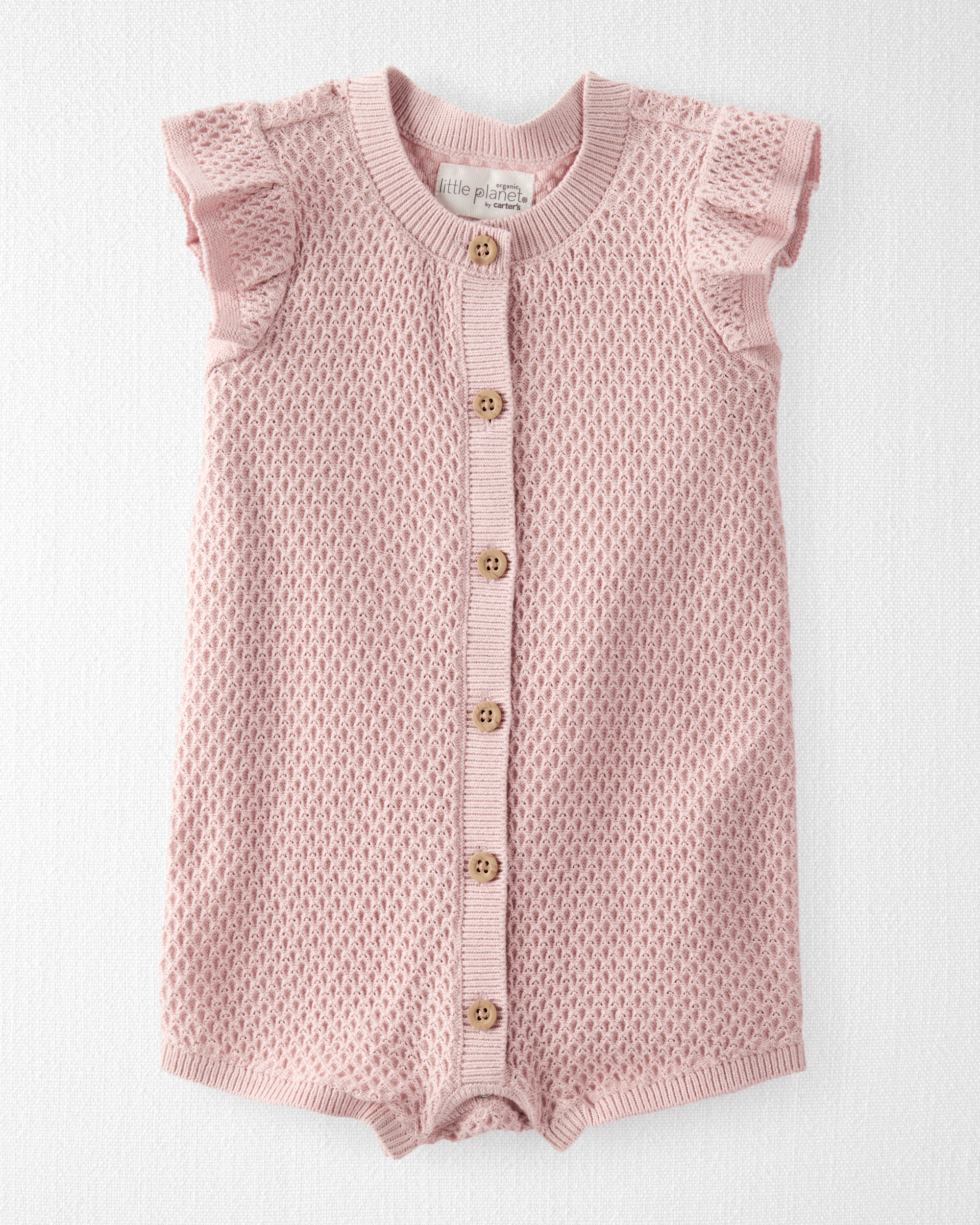 Baby Organic Cotton Crotchet Knit Romper