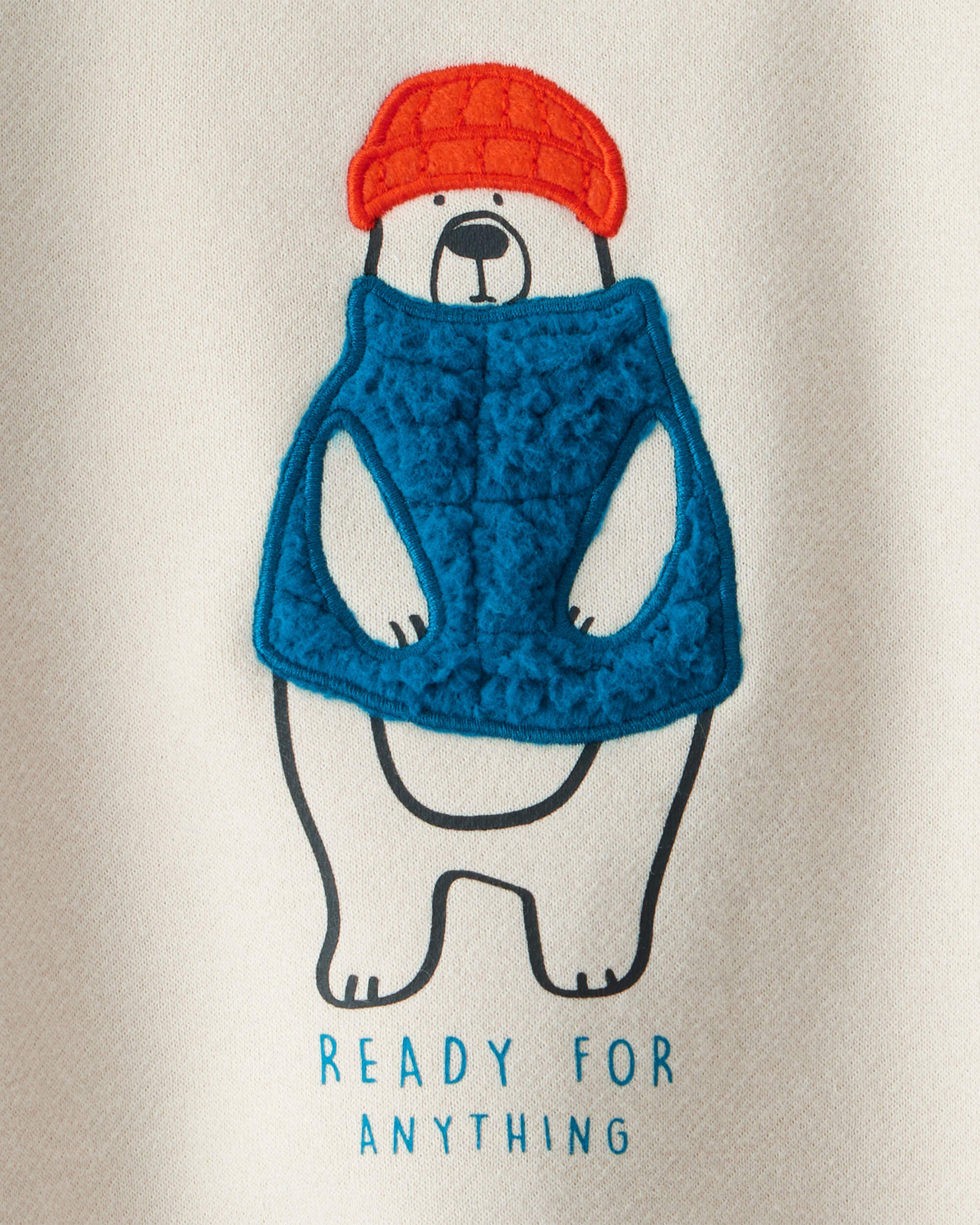 Baby Boy DayDream Fleece Bear Pullover Sweatshirt - Cream