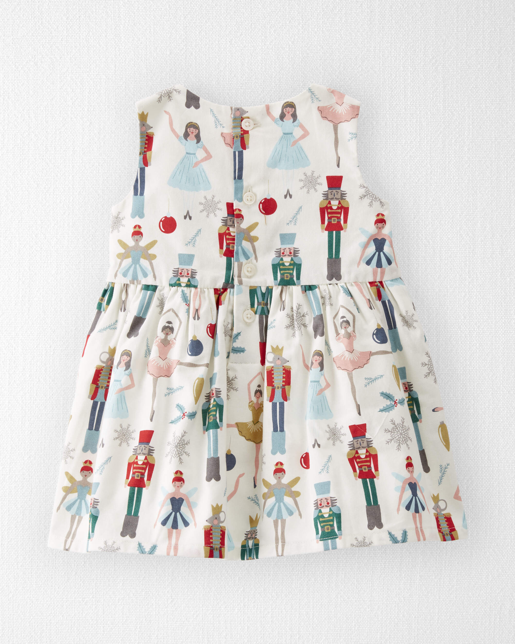 Baby Girl Organic Cotton Dress Nutcracker Print