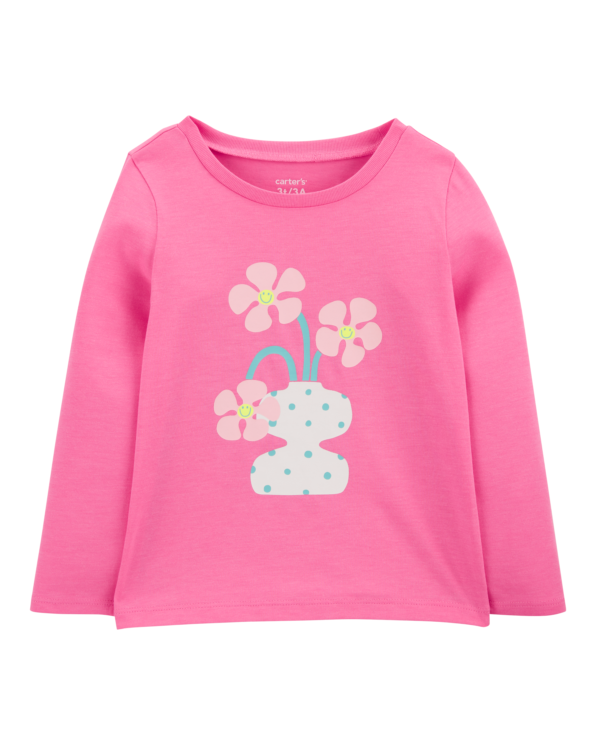 Toddler Flower Cotton Blend Graphic Tee