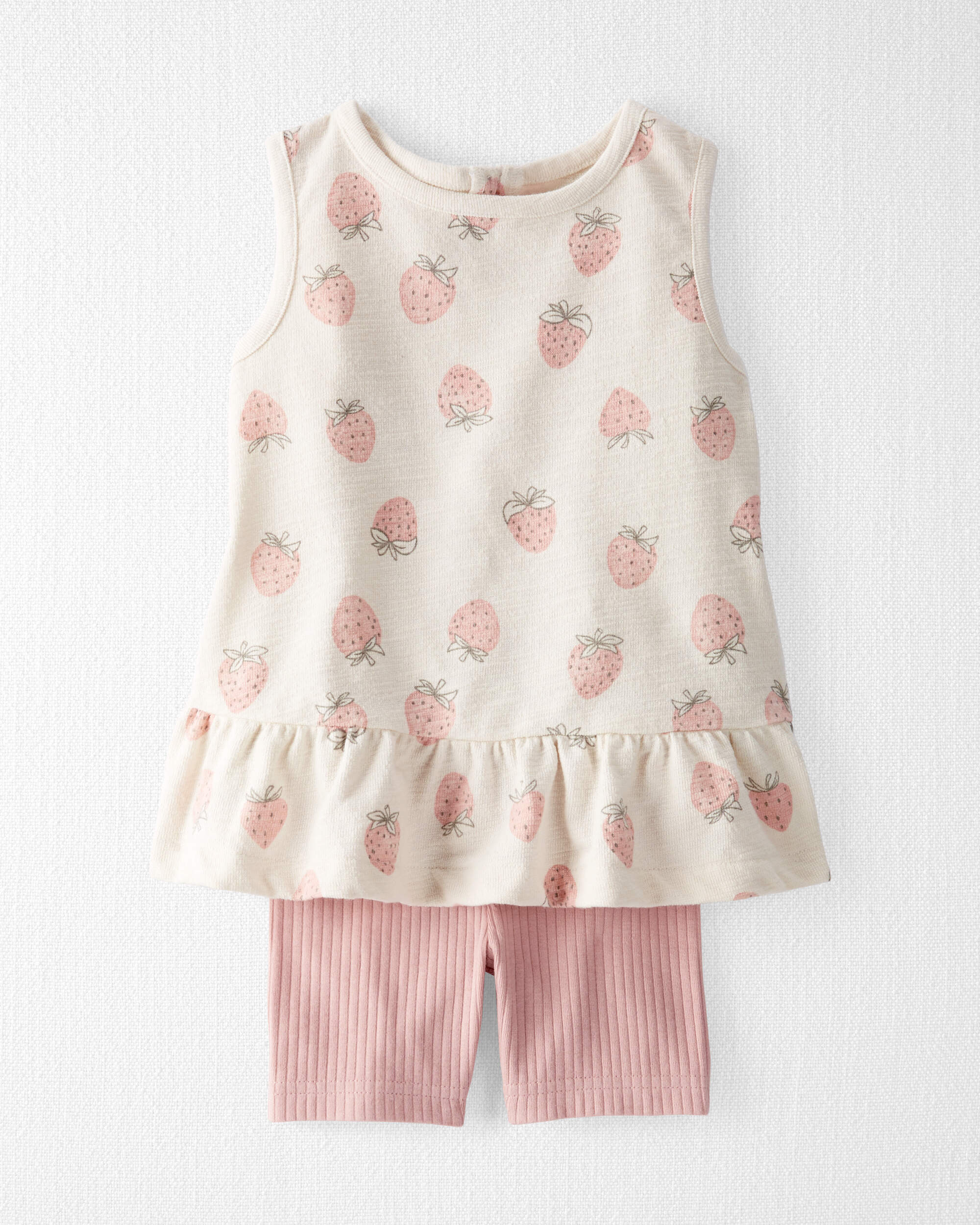 Toddler Girl 2-Piece Set Made with Organic Cotton Strawberry Print