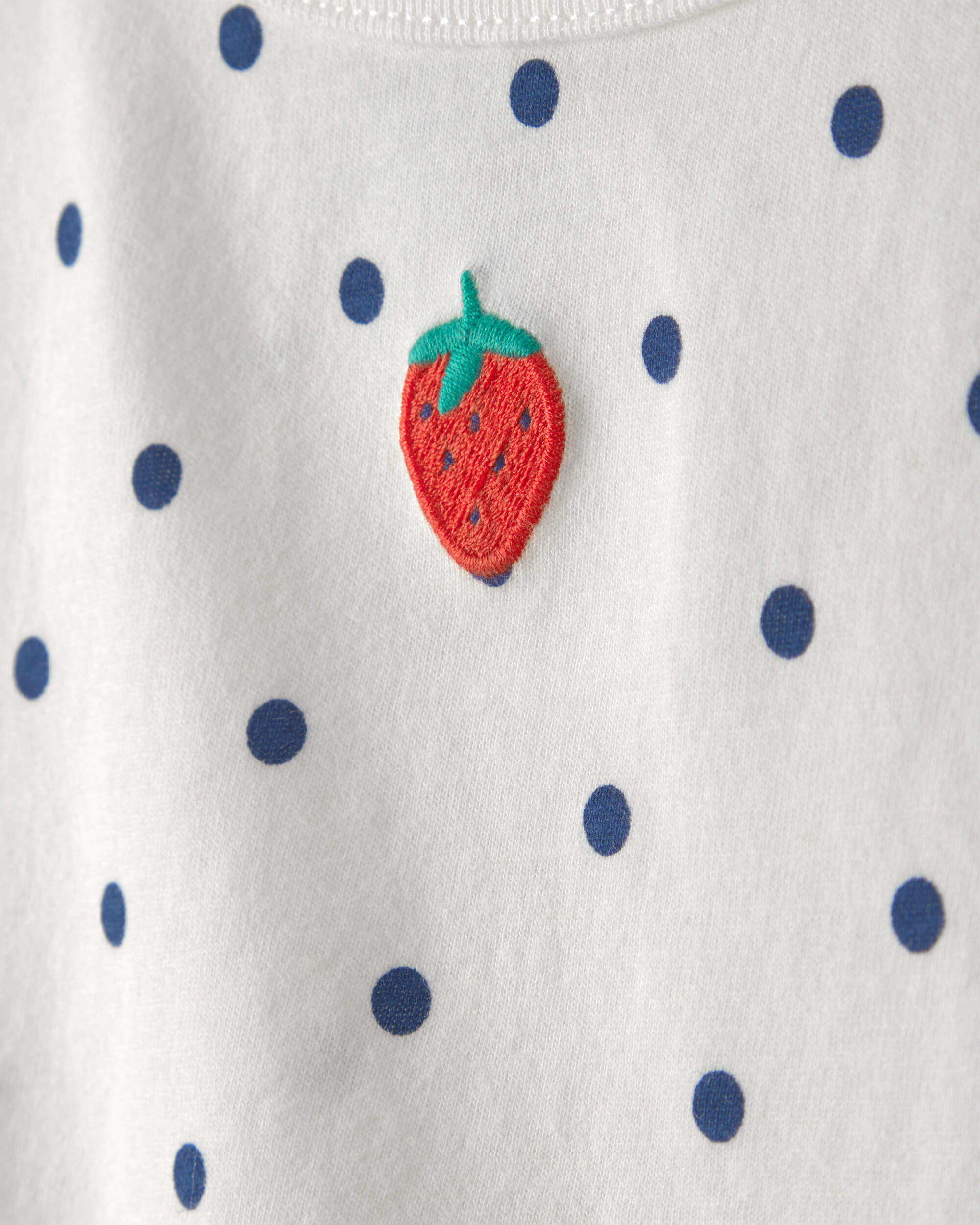 Baby Girl Strawberry Polka Dot Top - White
