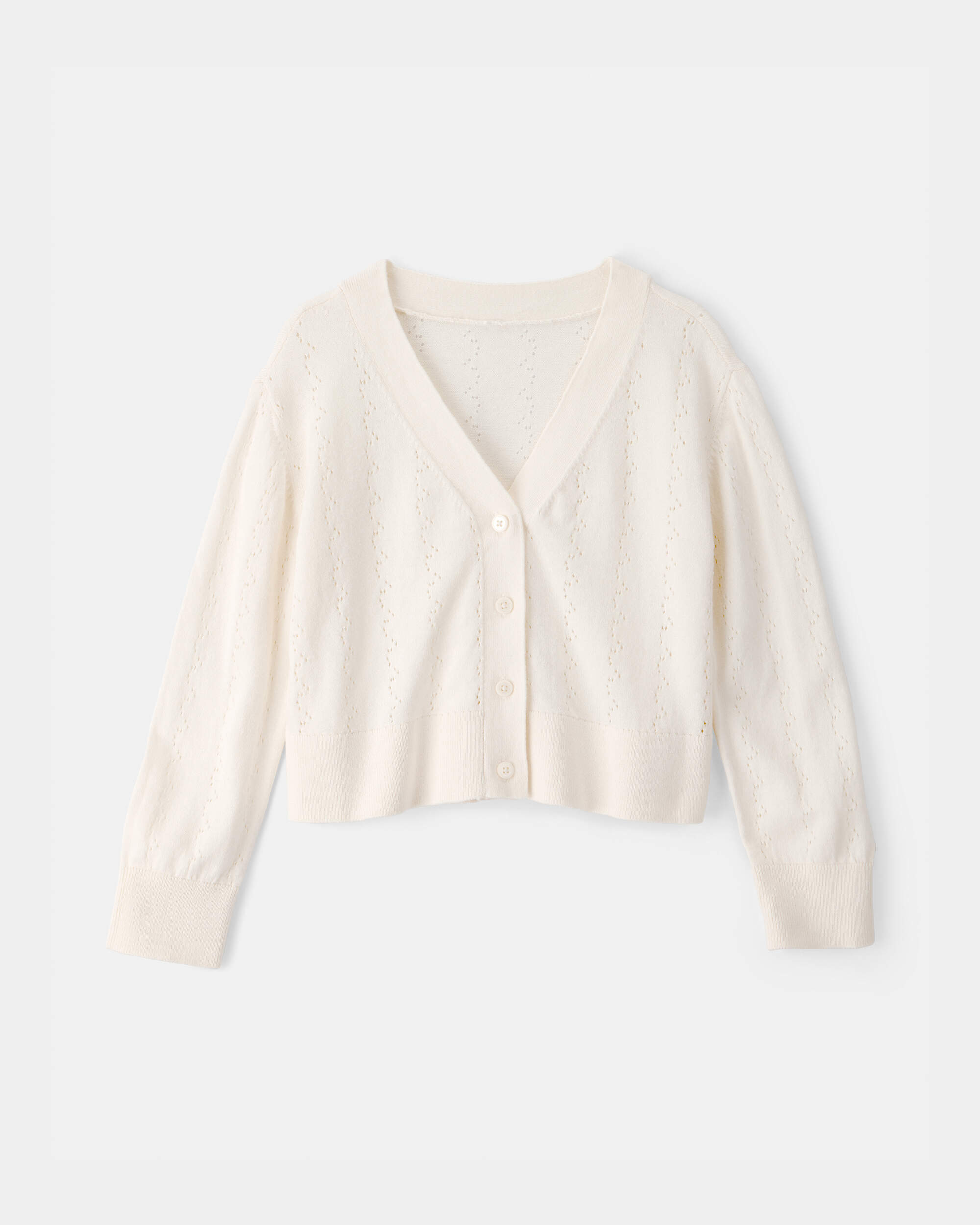 Girls Cardigan Sweater - Cream