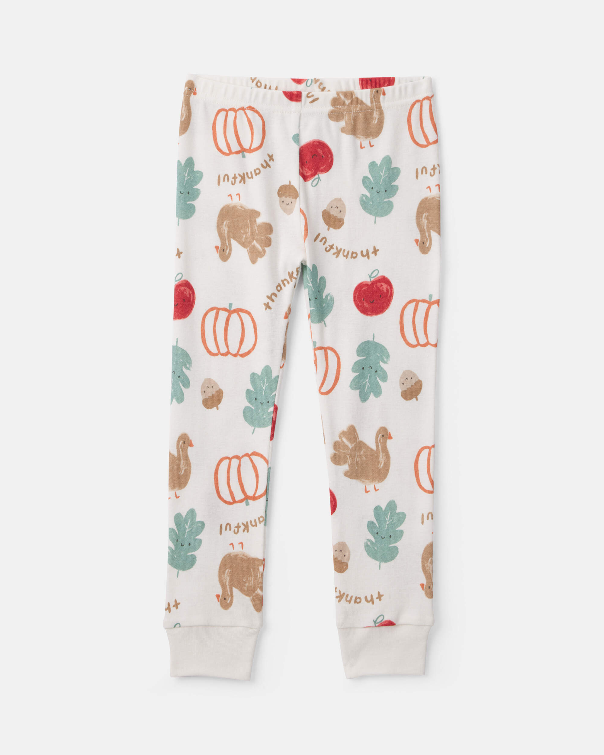 Toddler 2-Piece Thanksgiving 100% Cotton Snug Fit Pyjama Set - Cream