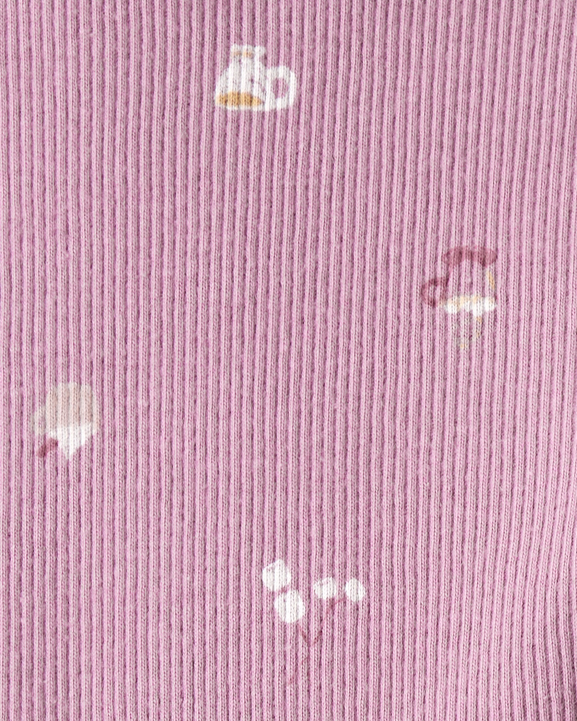 Toddler Girl Quilted Quarter-Zip & Floral Legging Set - Purple