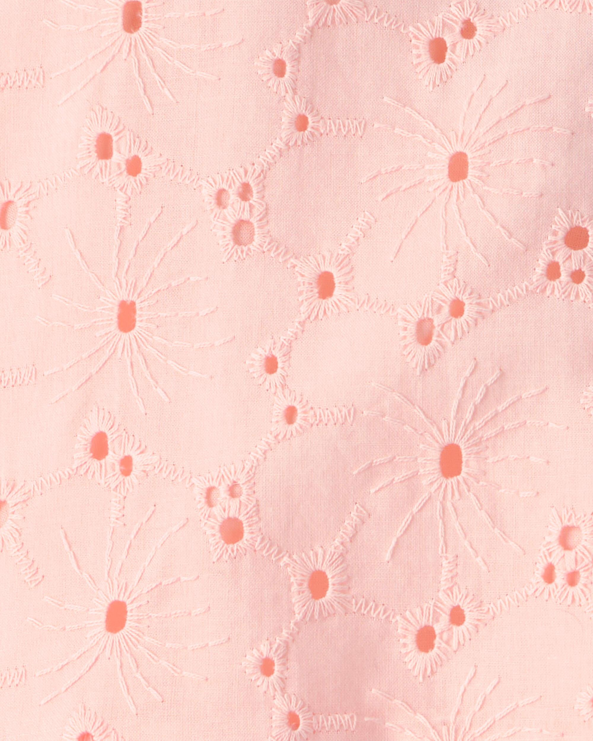 Toddler Girl Eyelet Top - Pink