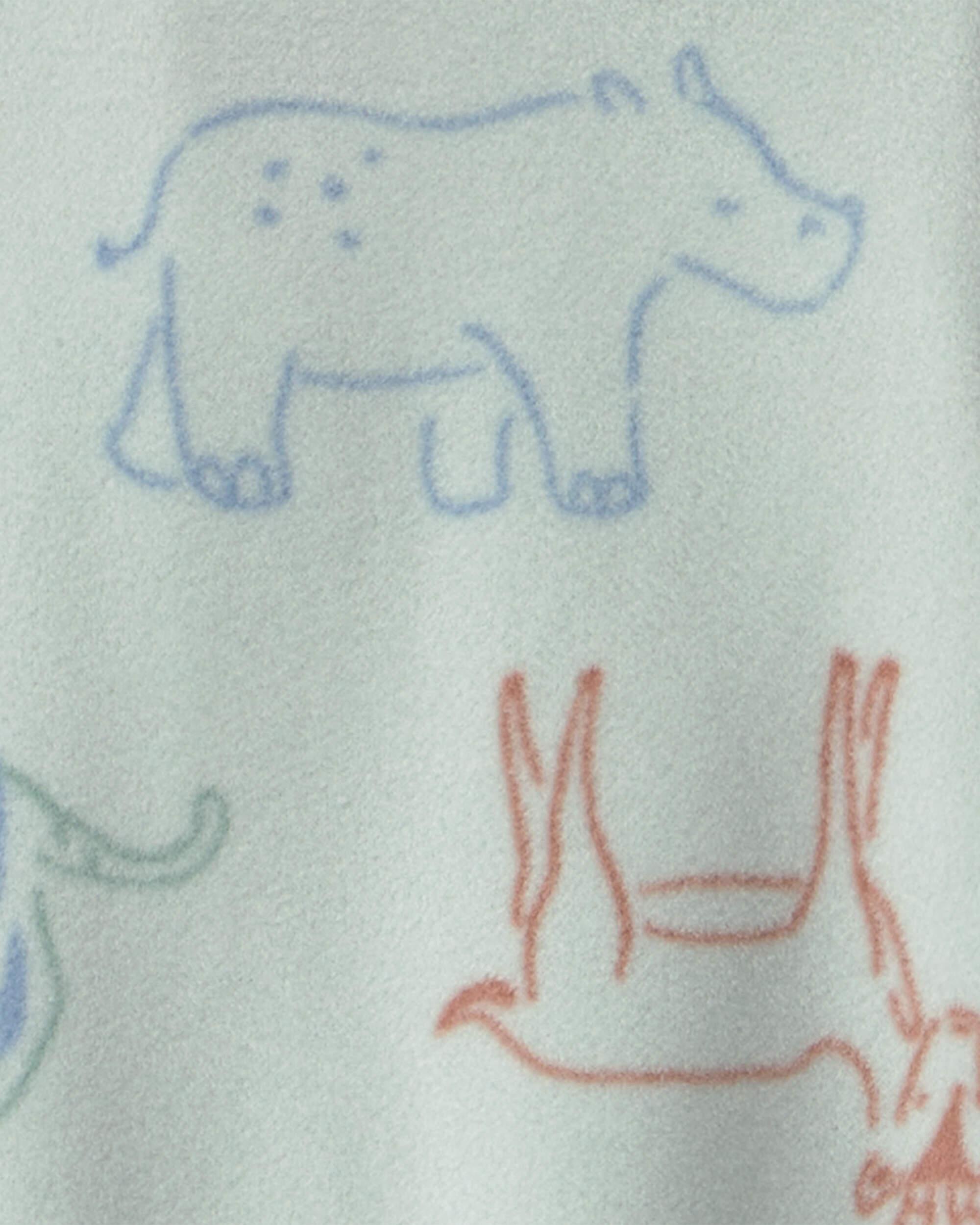 Baby Boy Safari Fleece 2-Way Zip Sleeper - Green