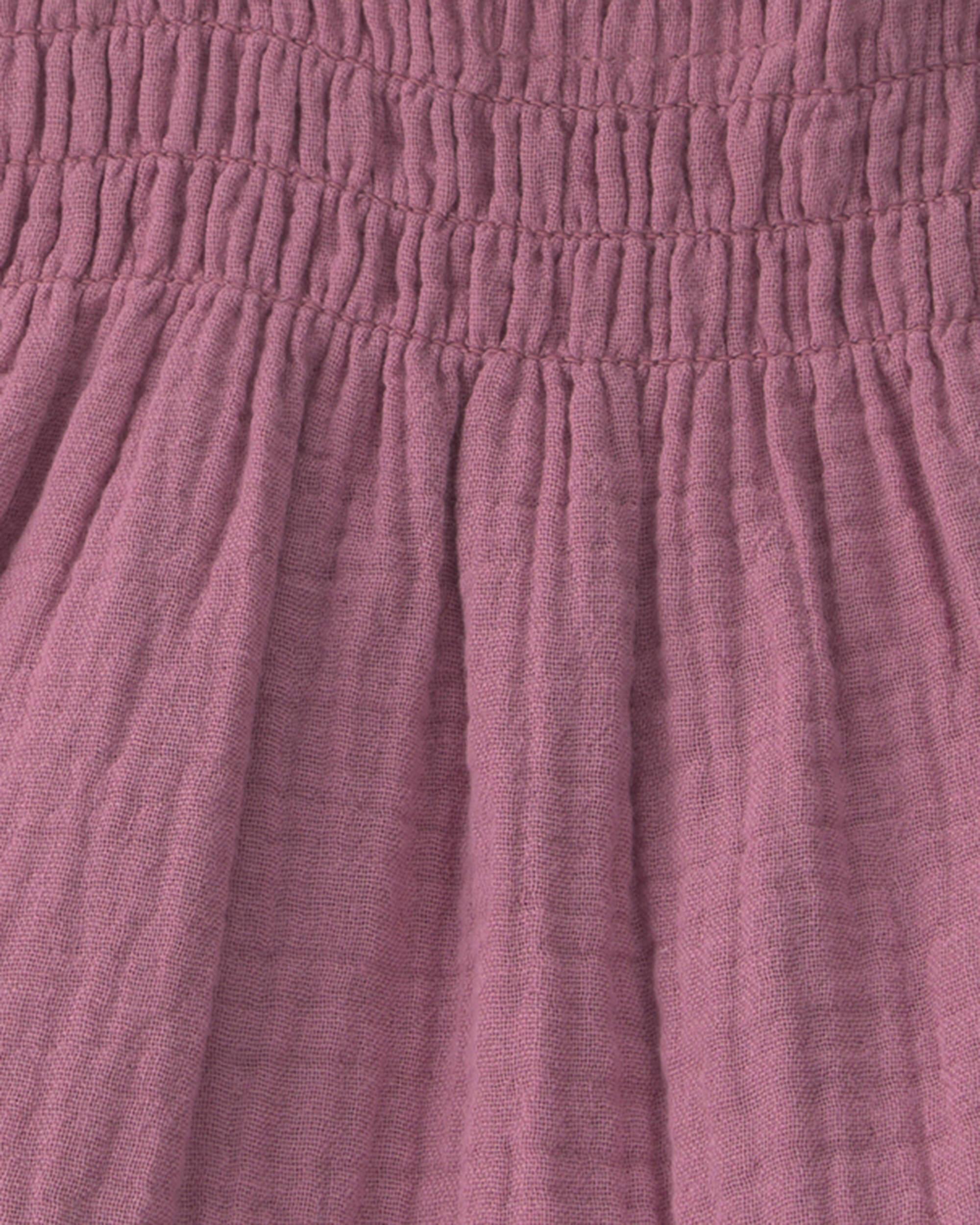 B&eacute;b&eacute; fille - Robe en gaze &agrave; smocks en coton biologique, , hi-res