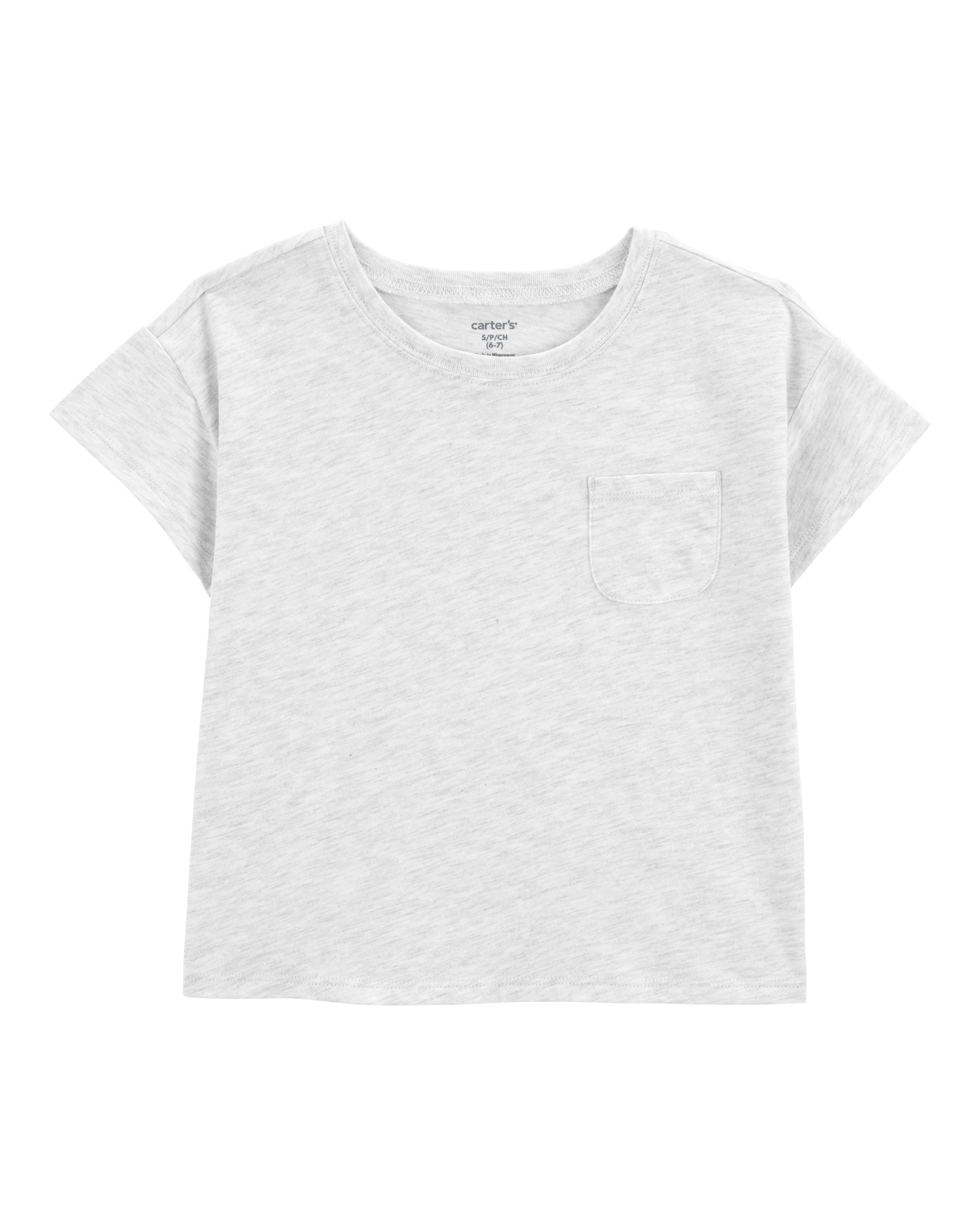 Kid Solid Short-Sleeve Fashion Top - Grey
