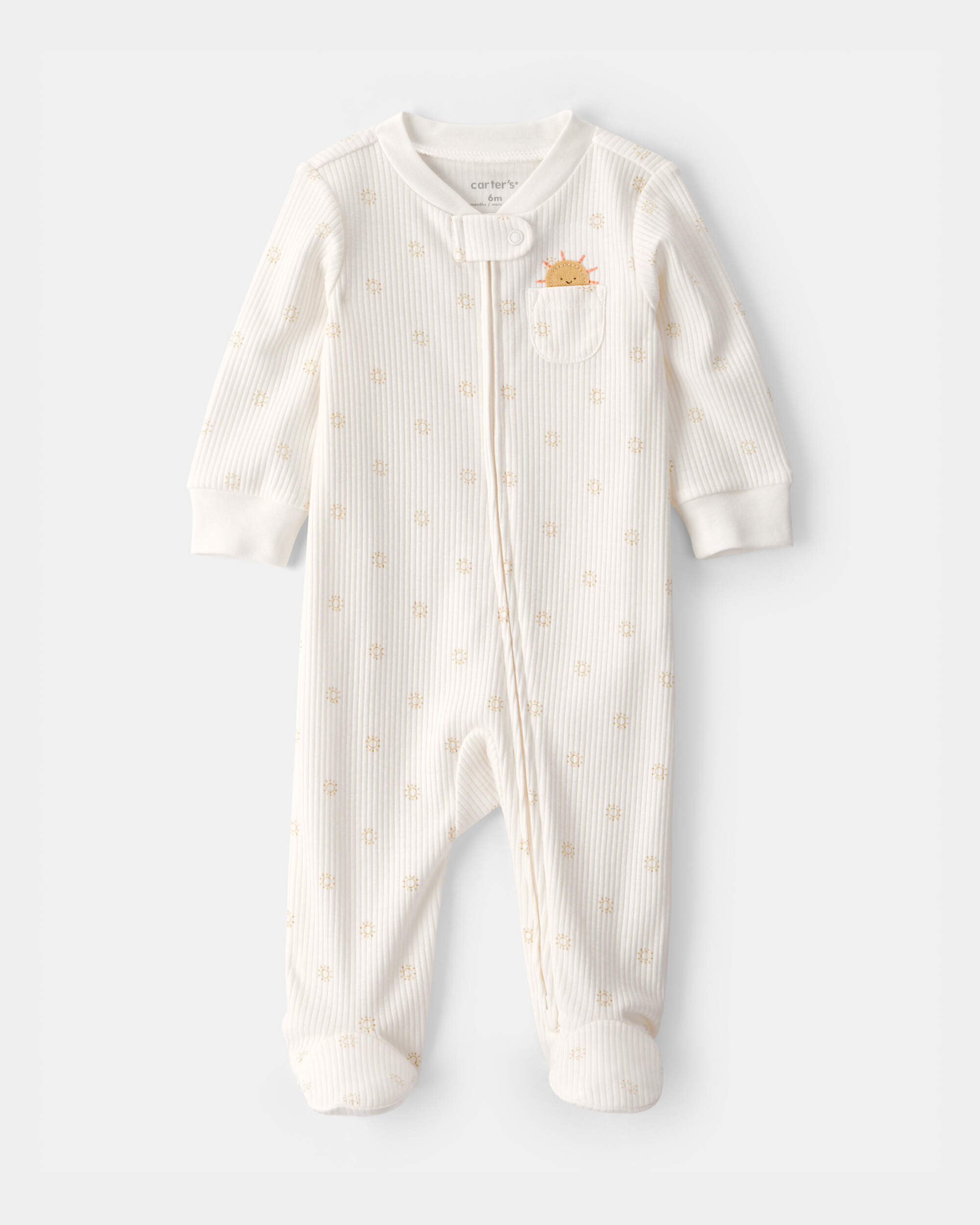 Baby Sunshine 2-Way Zip Sleeper - White