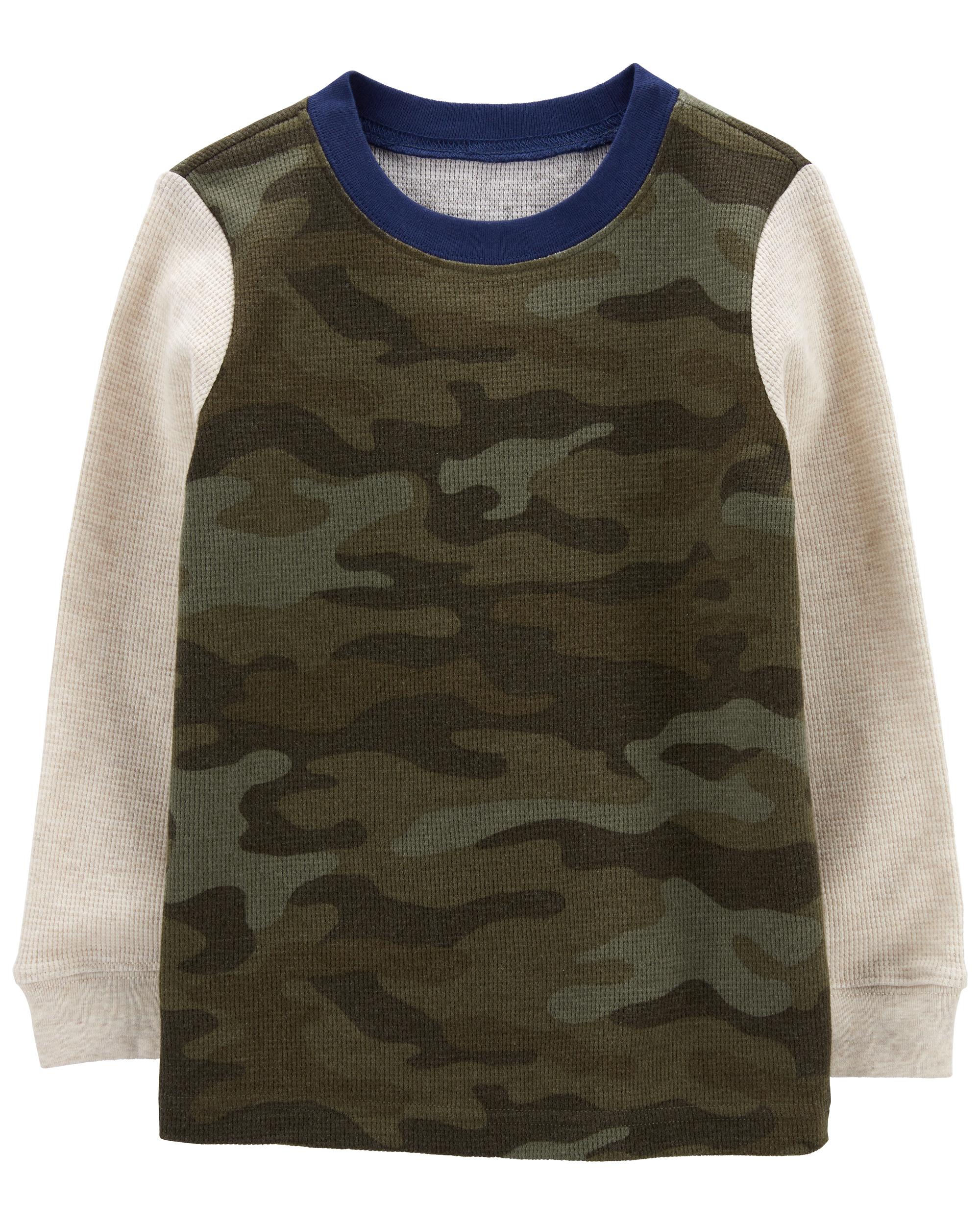 Boys Long Sleeve Camo Thermal Top  The Children's Place CA - GRAY