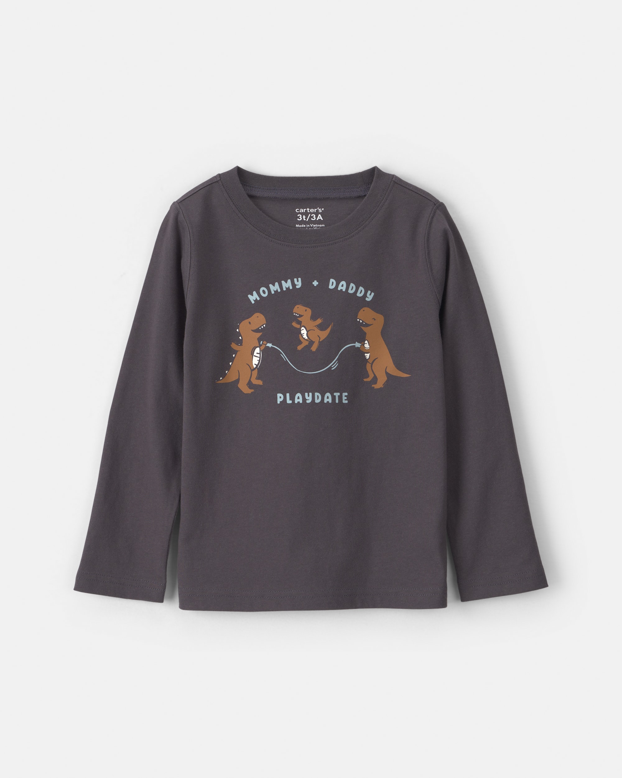 Toddler Boy Dinosaur Long-Sleeve Graphic Tee - Black