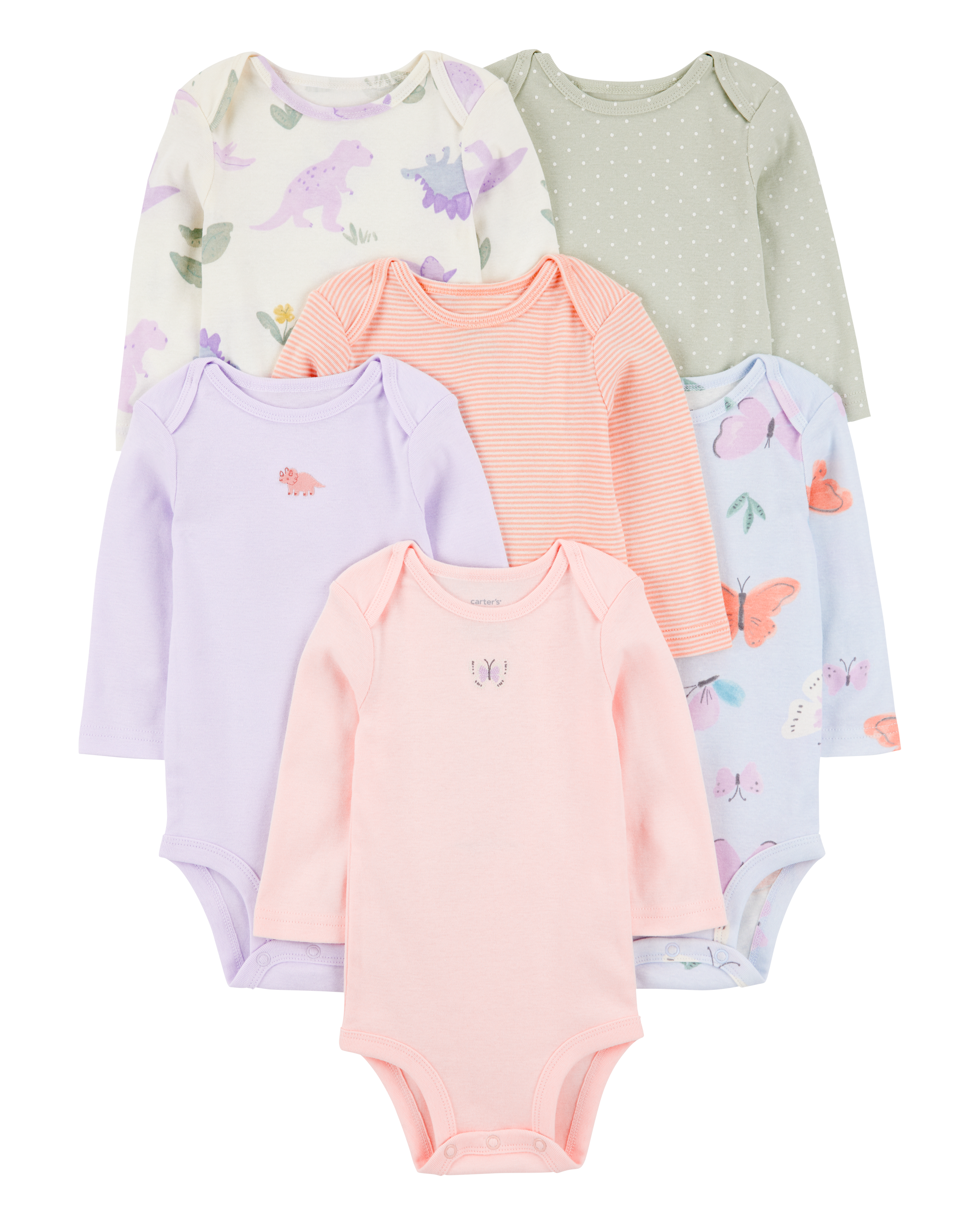 Baby Girl 6-Pack Long-Sleeve Original Bodysuits