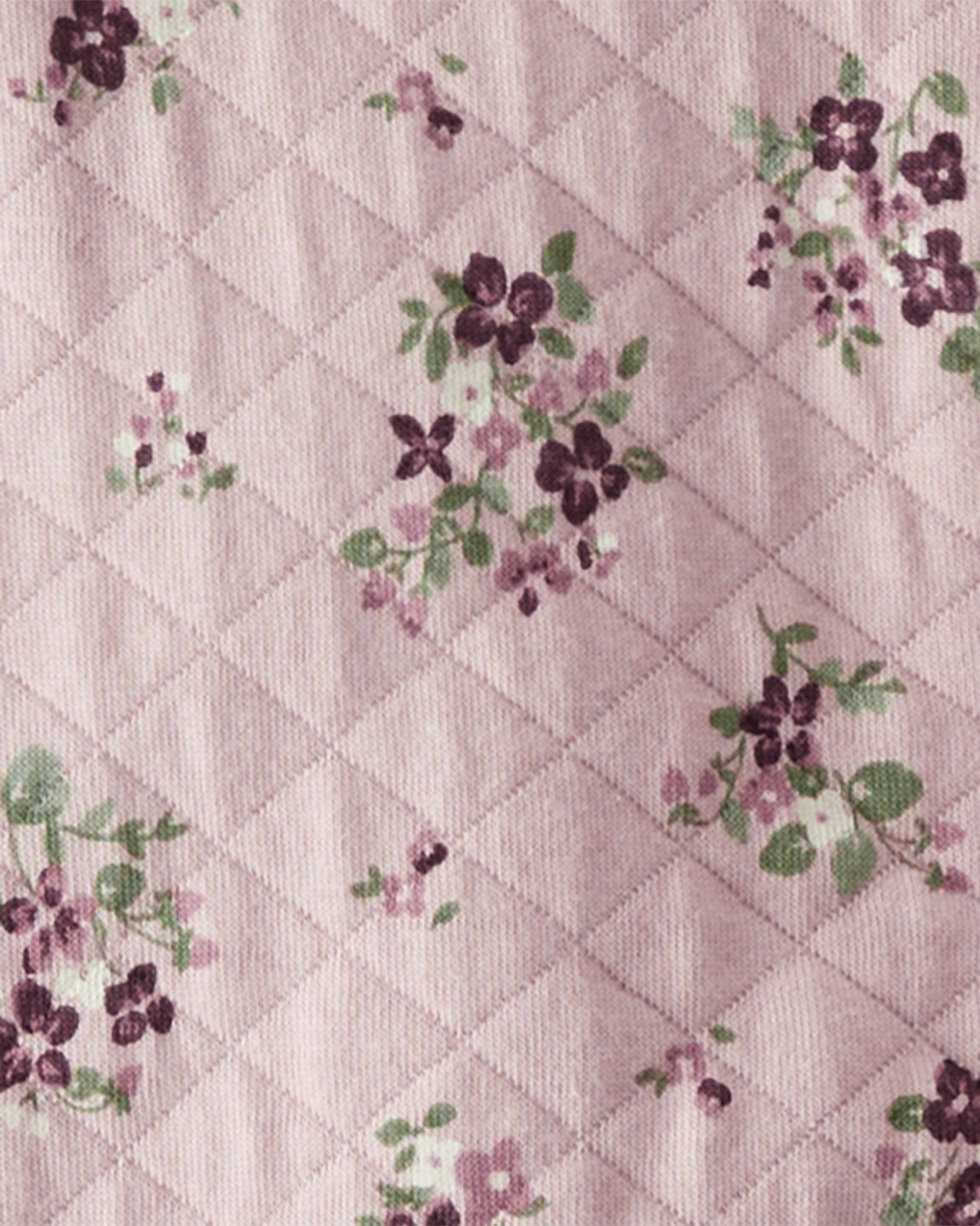 Baby Quilted Double Knit Floral Pram Made with Organic Cotton