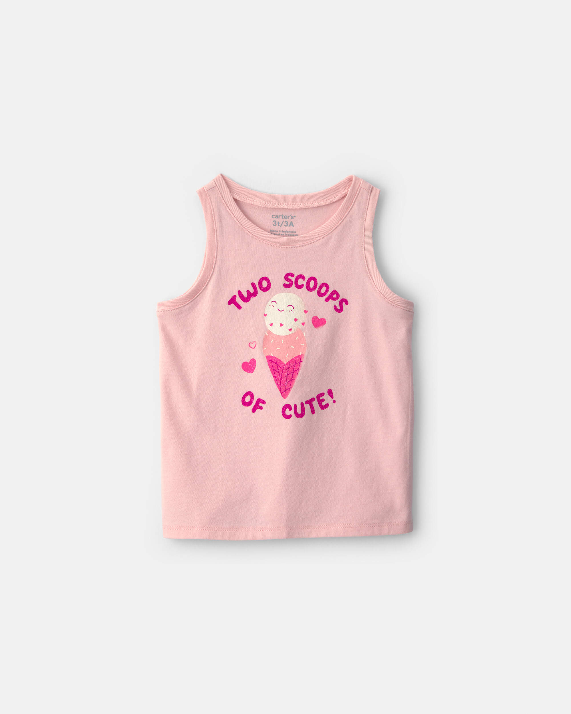 Toddler Girl Ice Cream Graphic Tank - Pink
