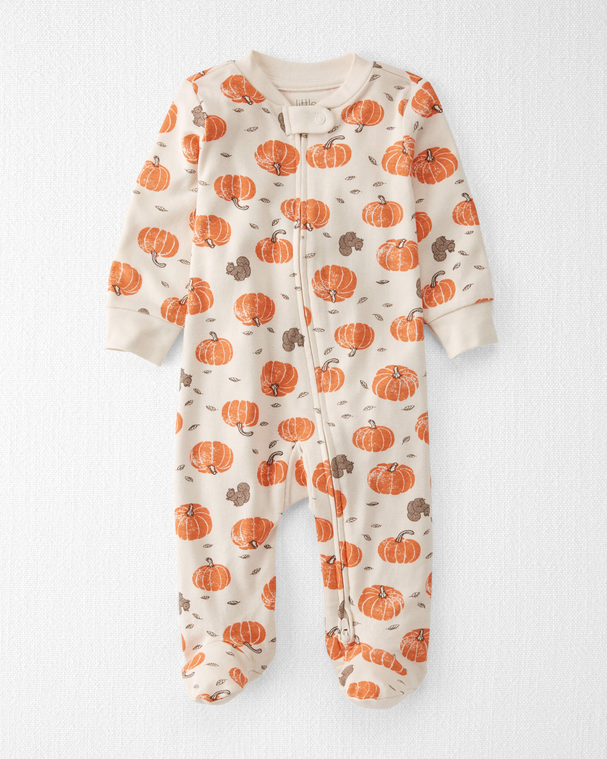Baby Organic Cotton Sleep & Play Pyjamas Harvest Hollow Print