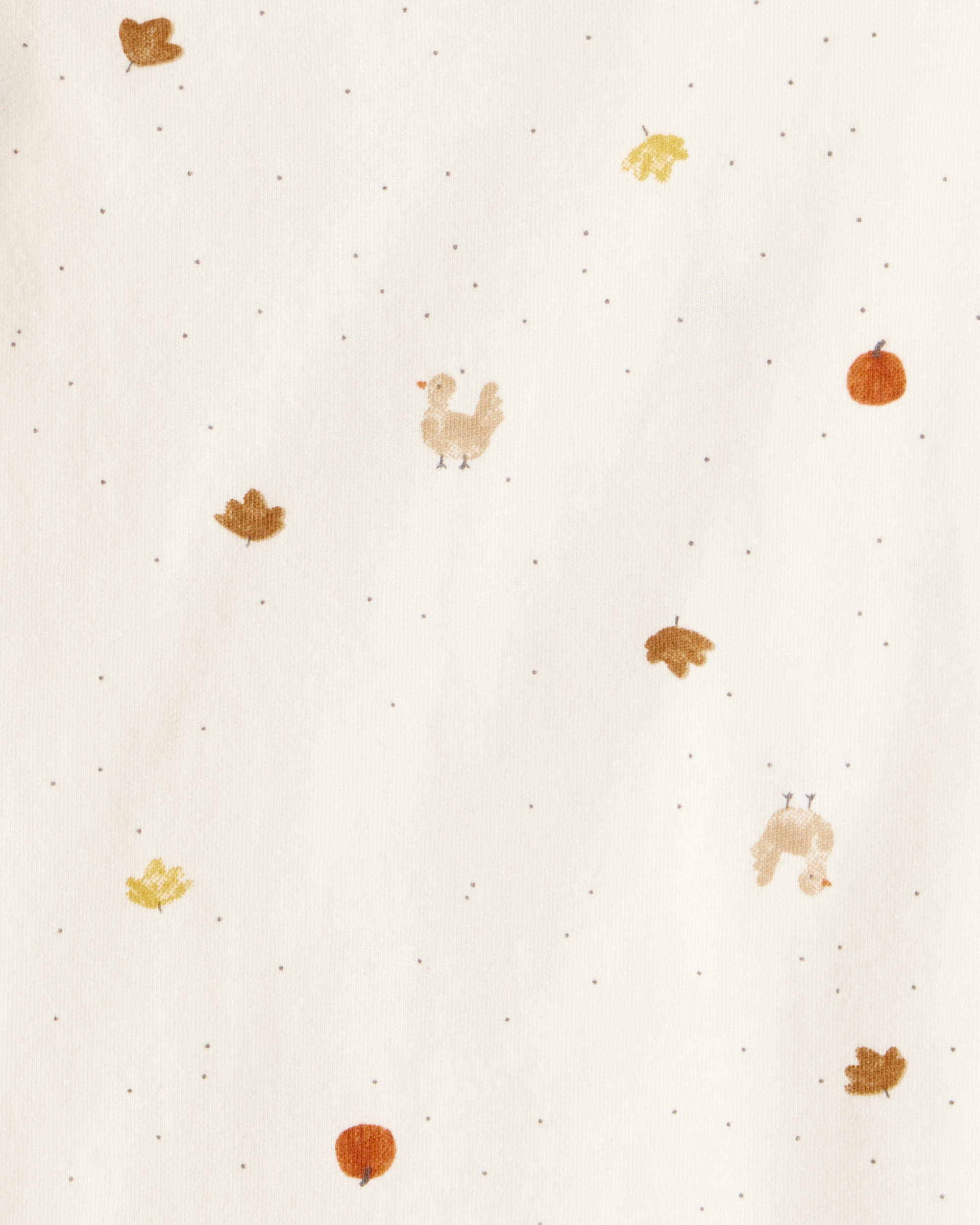 Baby Girl 3-Piece Turkey Print Cotton Dress Set - White/Brown