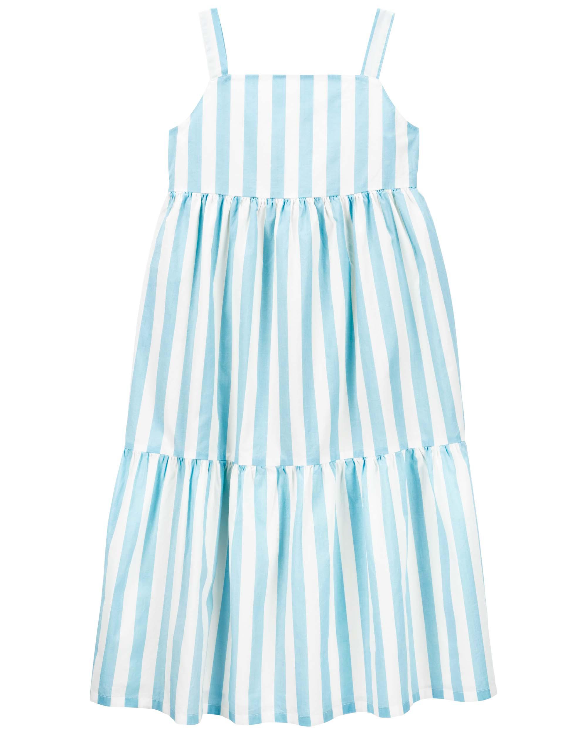 Striped Midi Tiered Dress