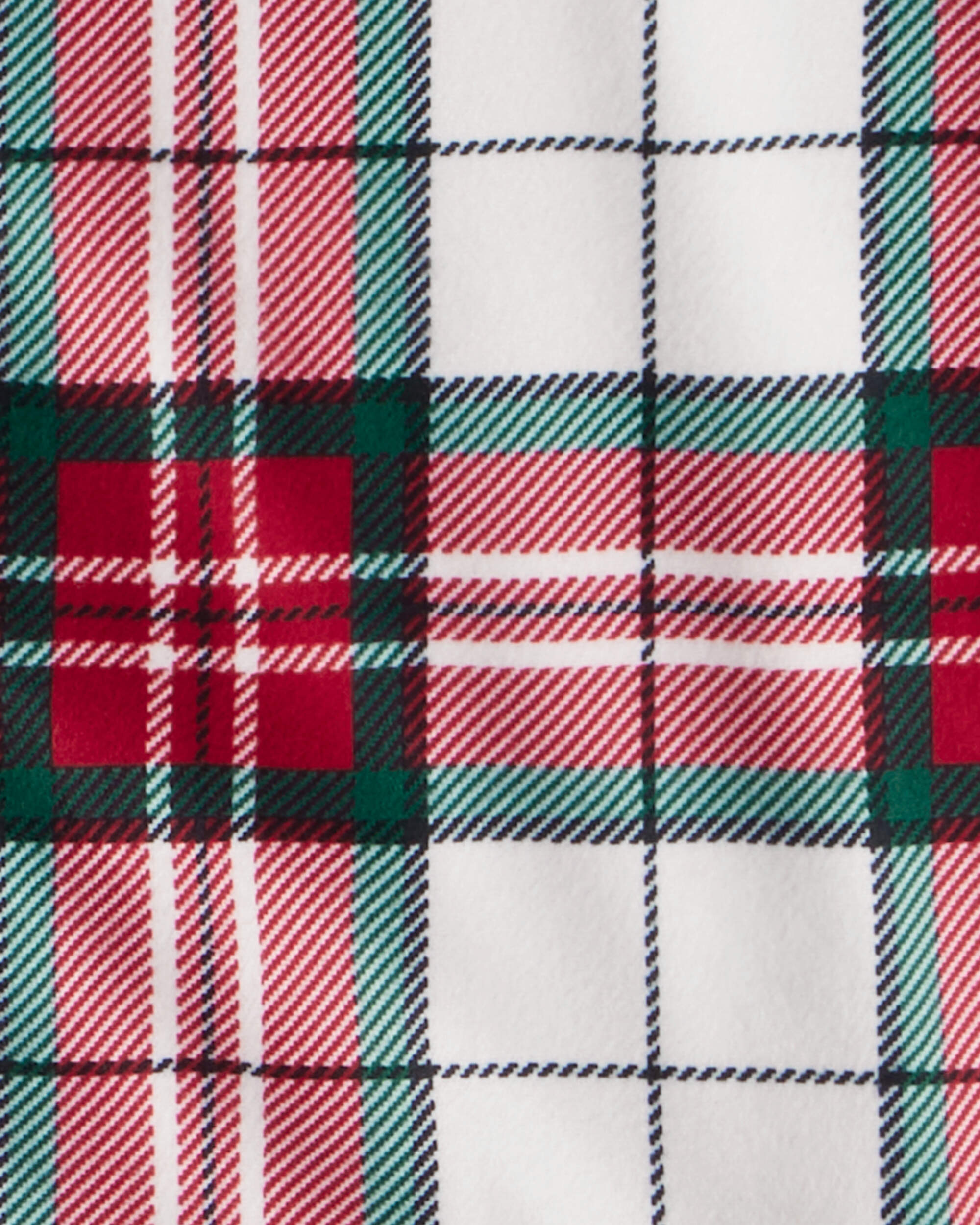 Kid Flannel Plaid Print Long-Sleeve Loose Fit 2-Piece Pajamas - Red/Green