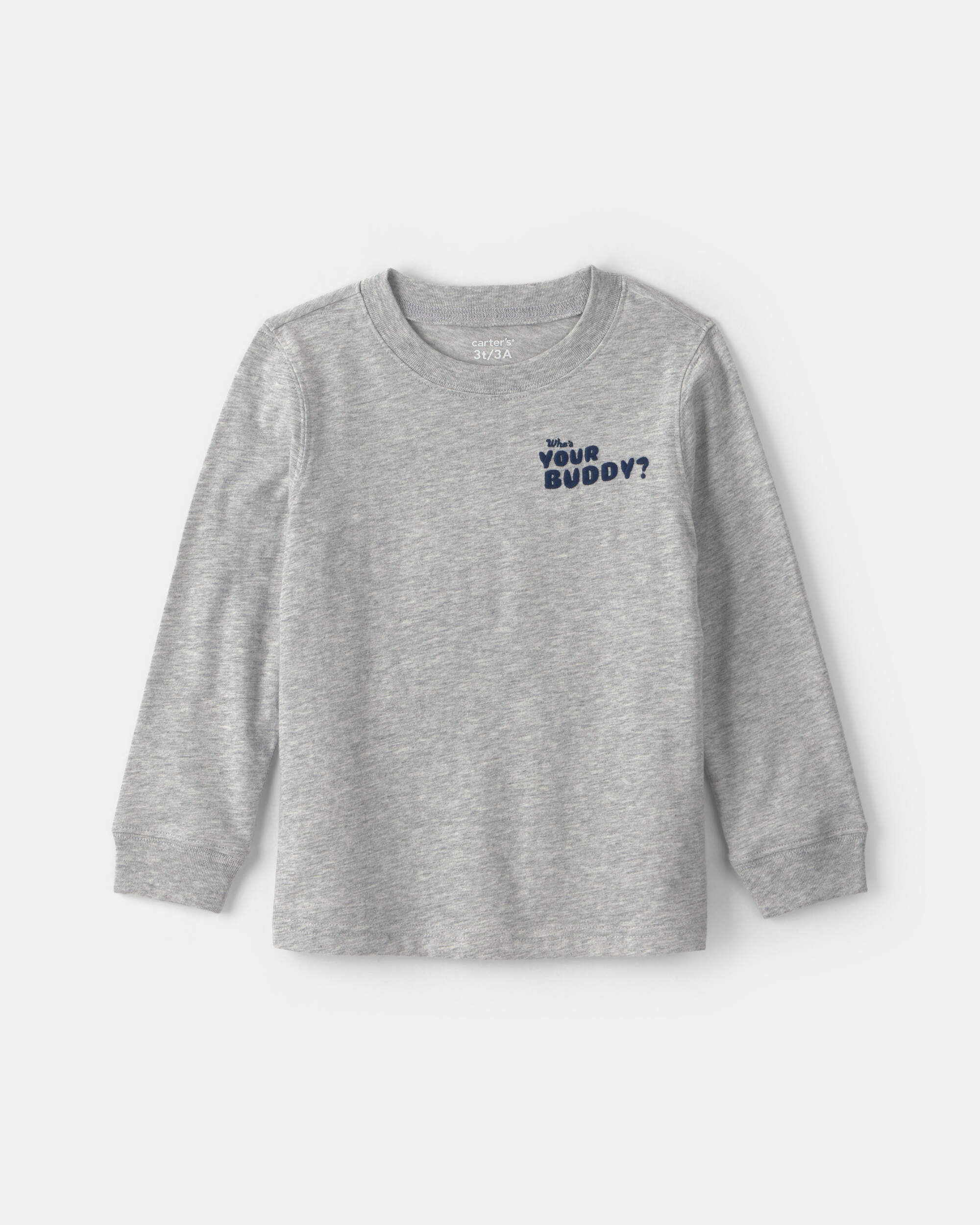Toddler Boy Buddy Dog Long-Sleeve Graphic Tee – Grey